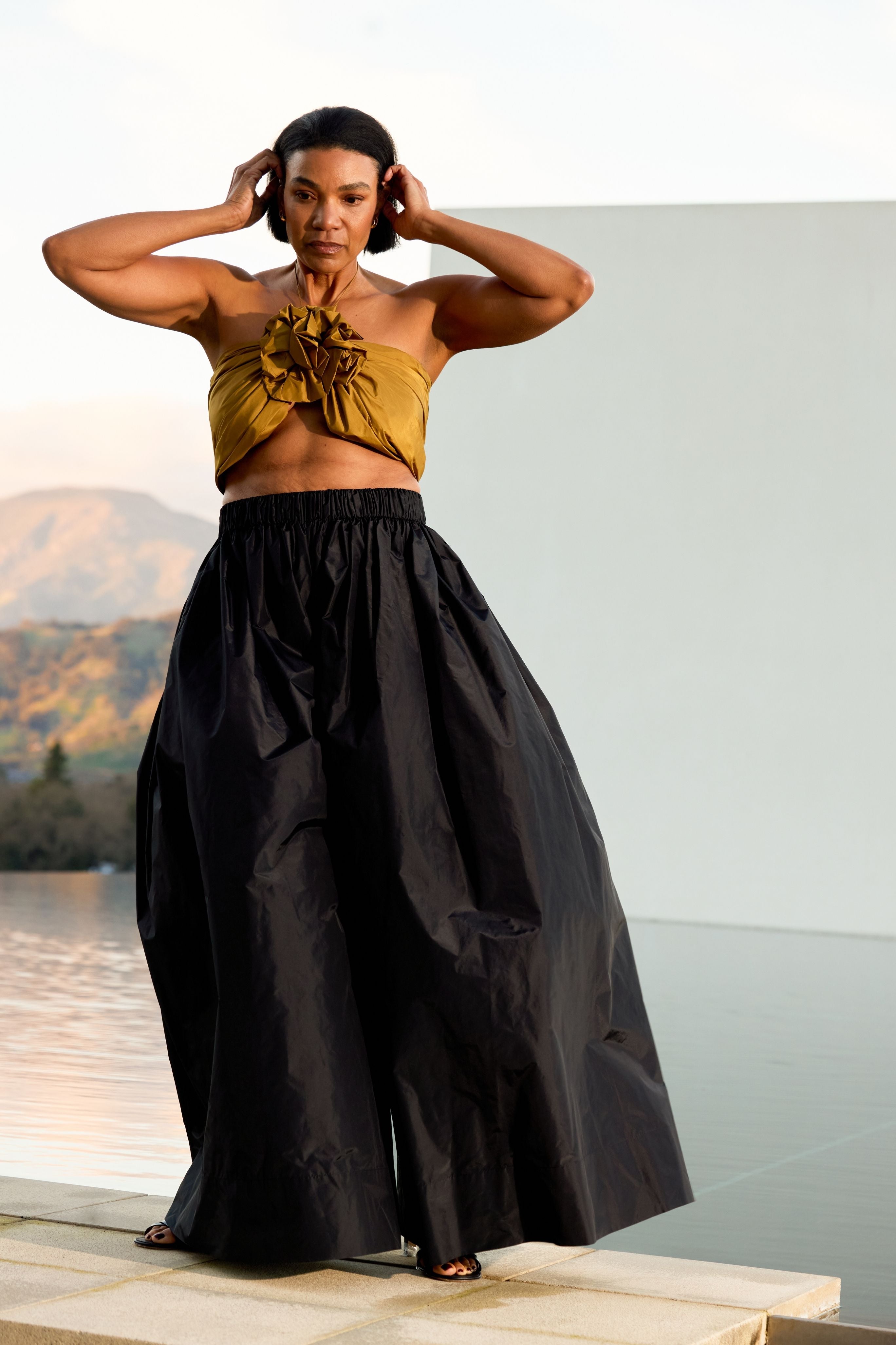 Taffetas Palazzo Trousers