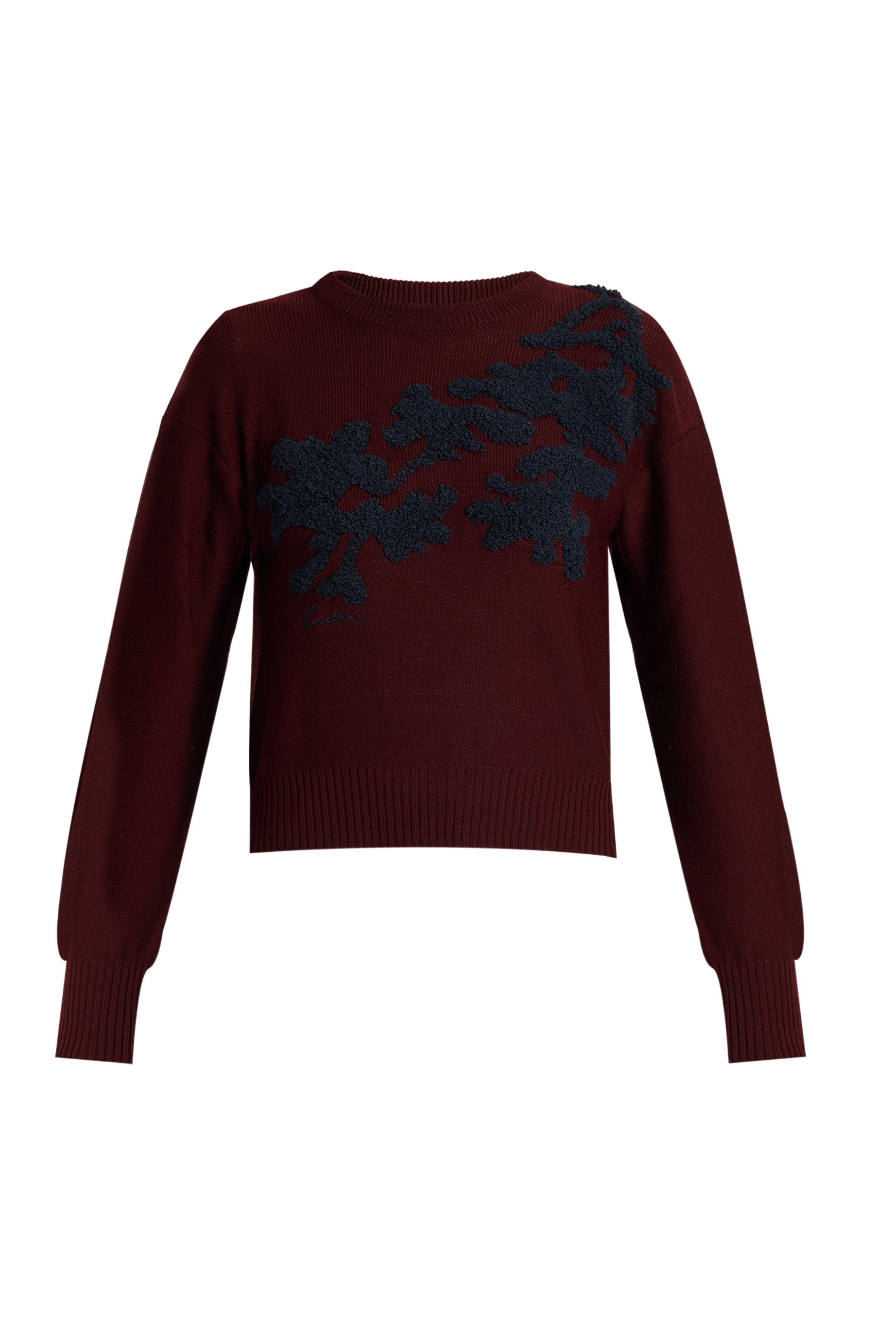 Fine Merino Wool Floral Jumper
