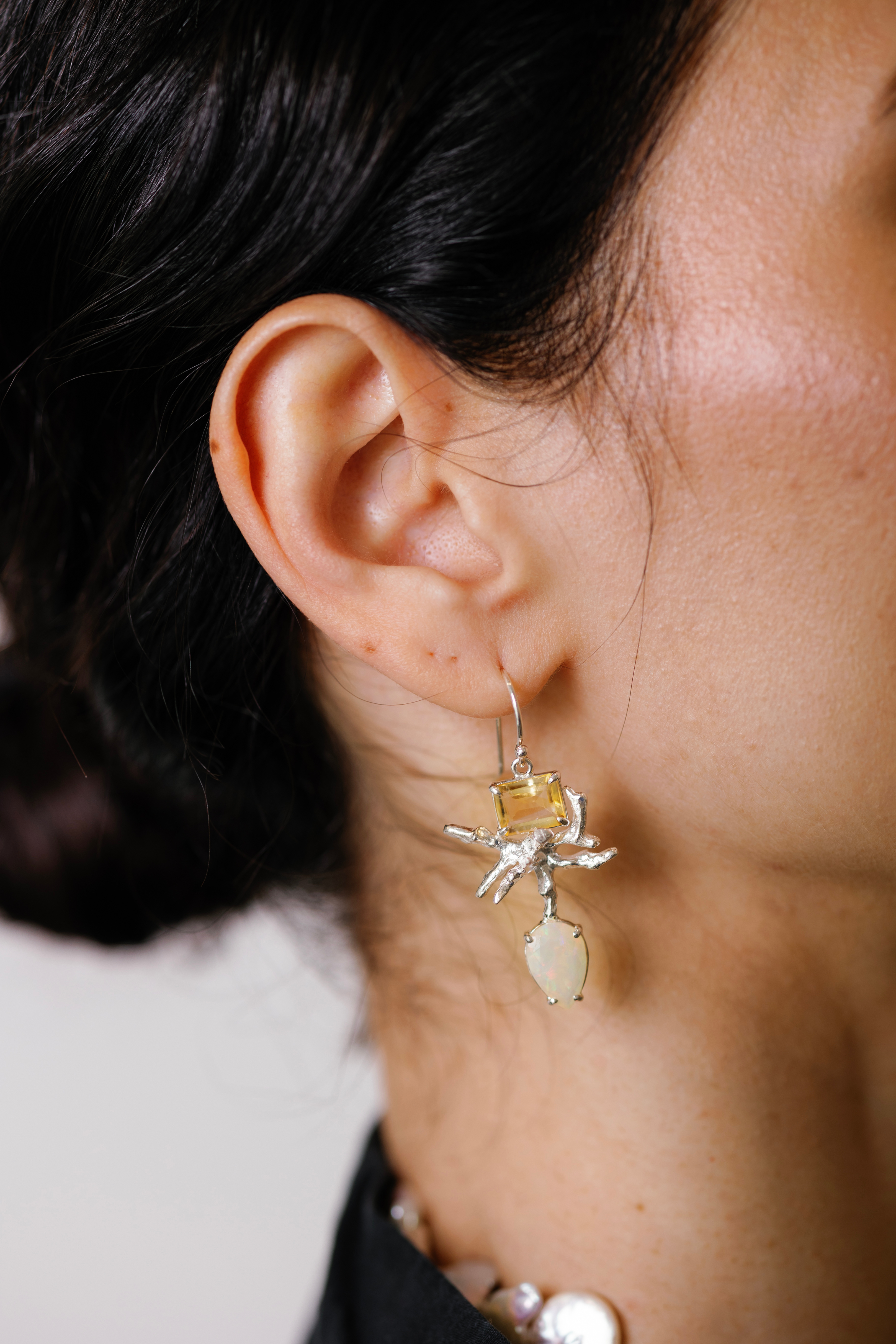 Citrine and Opal Heather Earrings