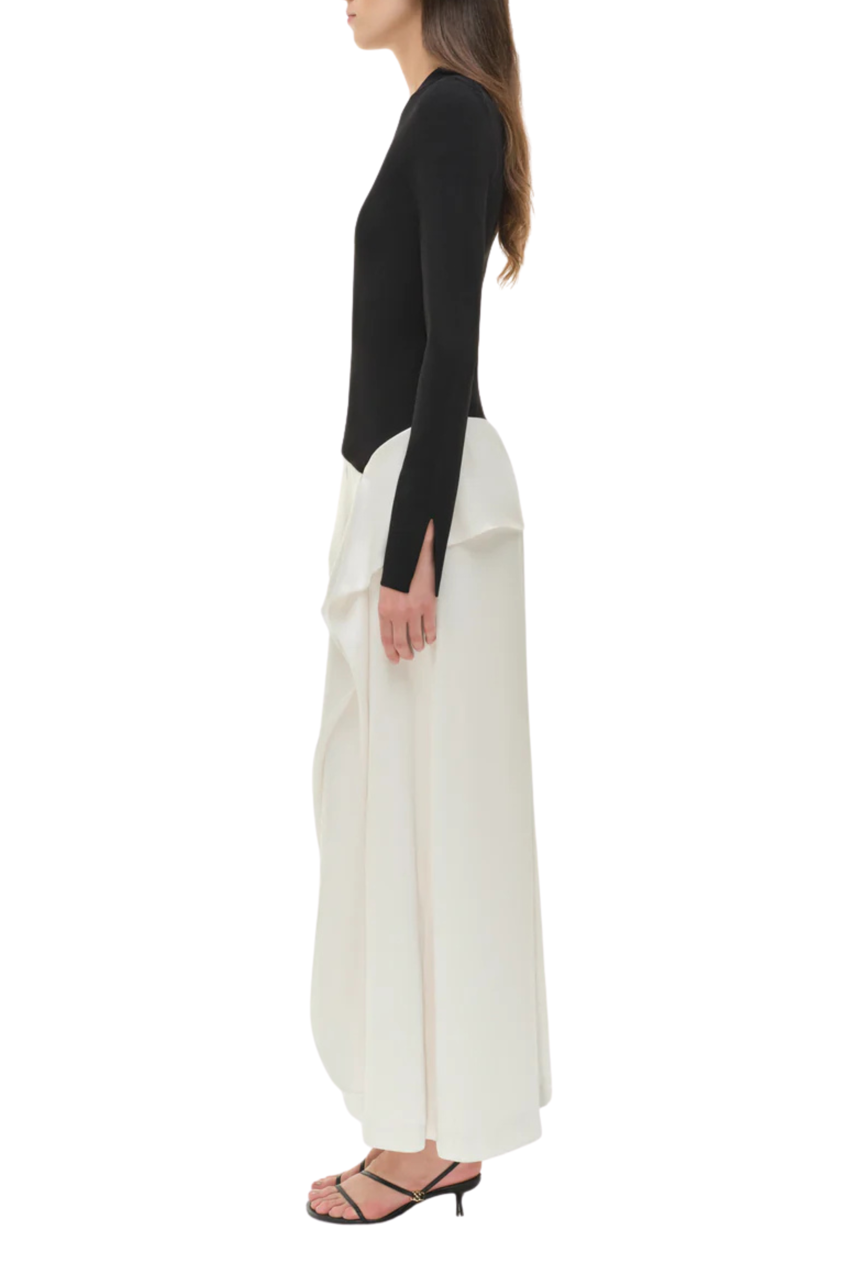 Ornella Knit Satin Midi Dress
