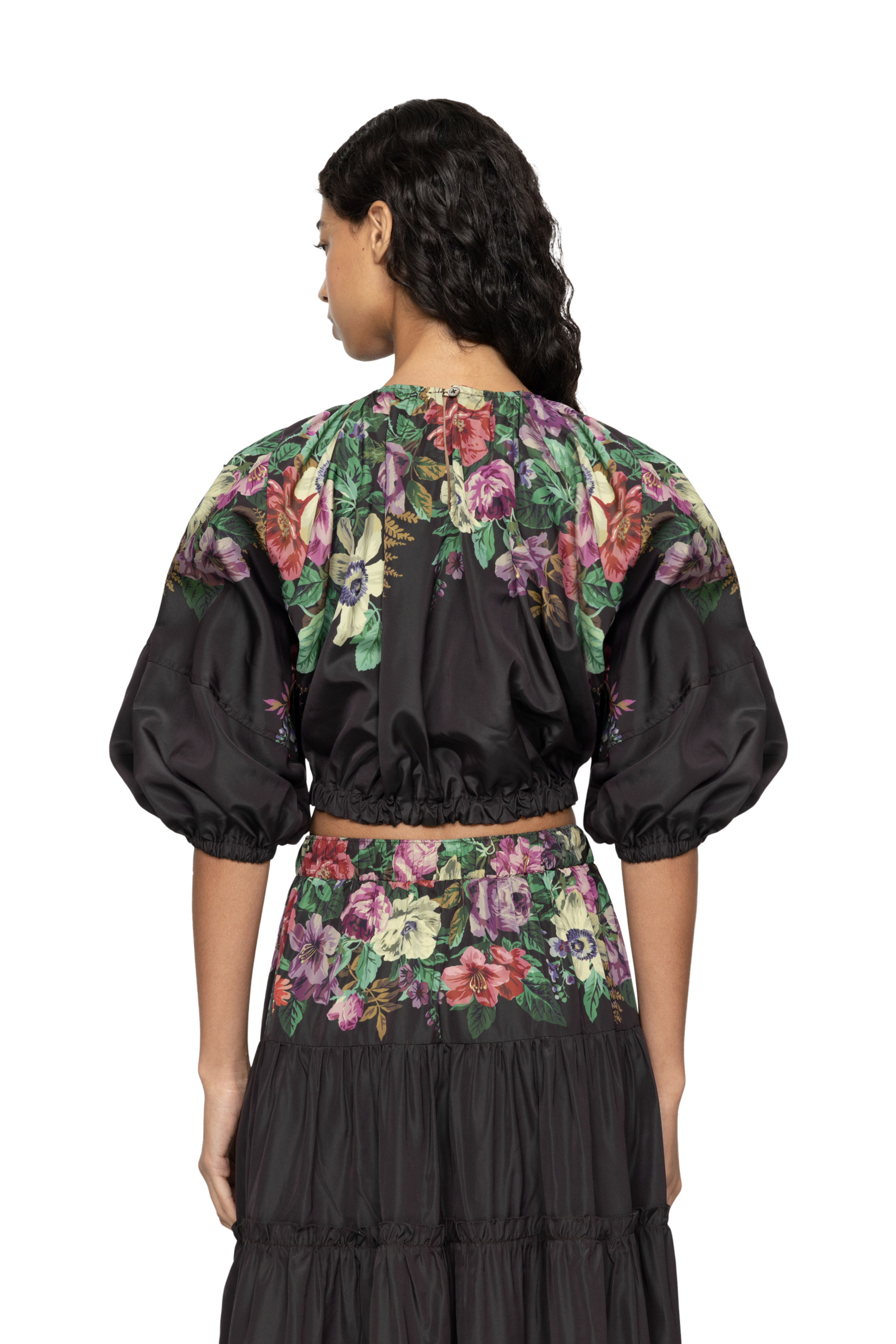 Viktoria Print Bubble Cropped Top
