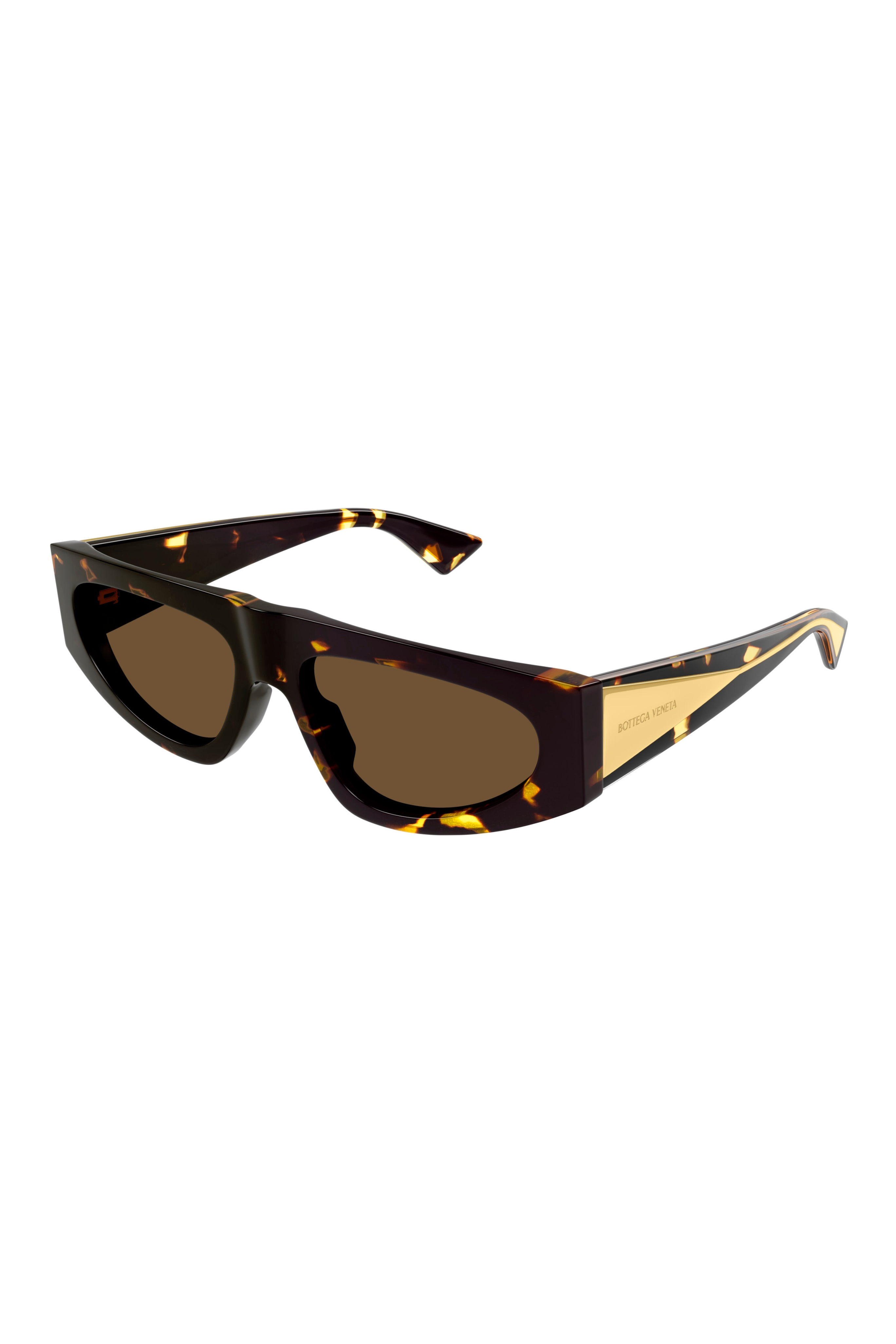 BOTTEGA VENETA Geometric Frame Sunglasses in Spotted Havana