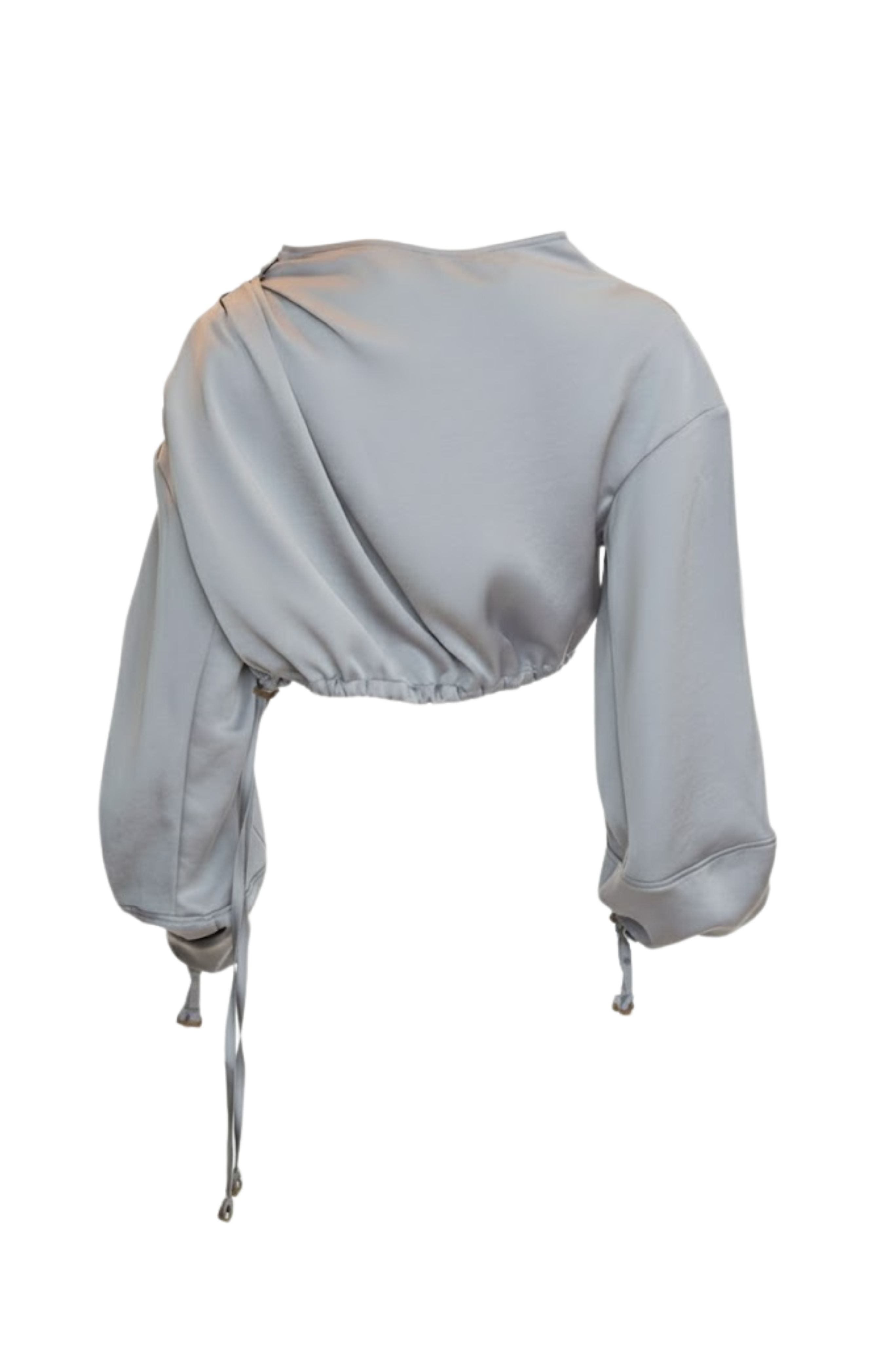 Crop Open Shoulder Bomber Jacket