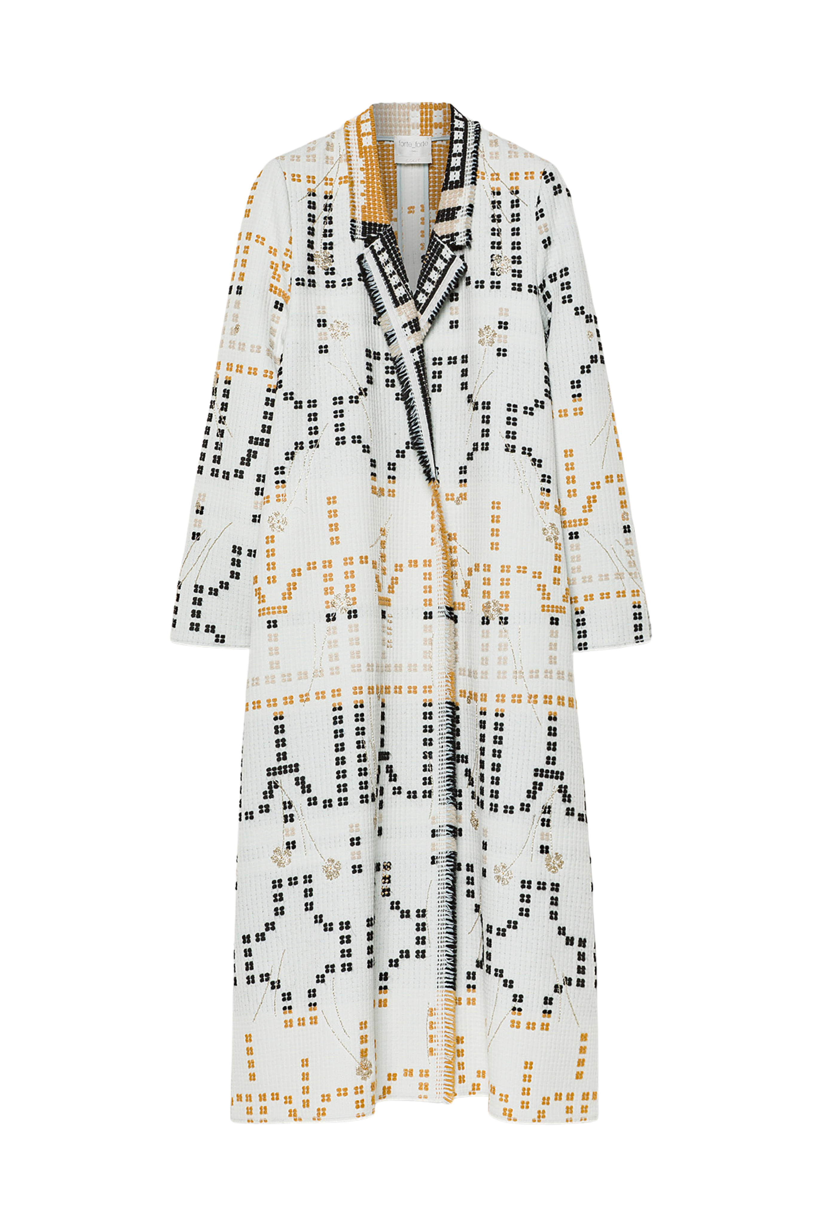 "samarcanda" embroidered jacquard long coat