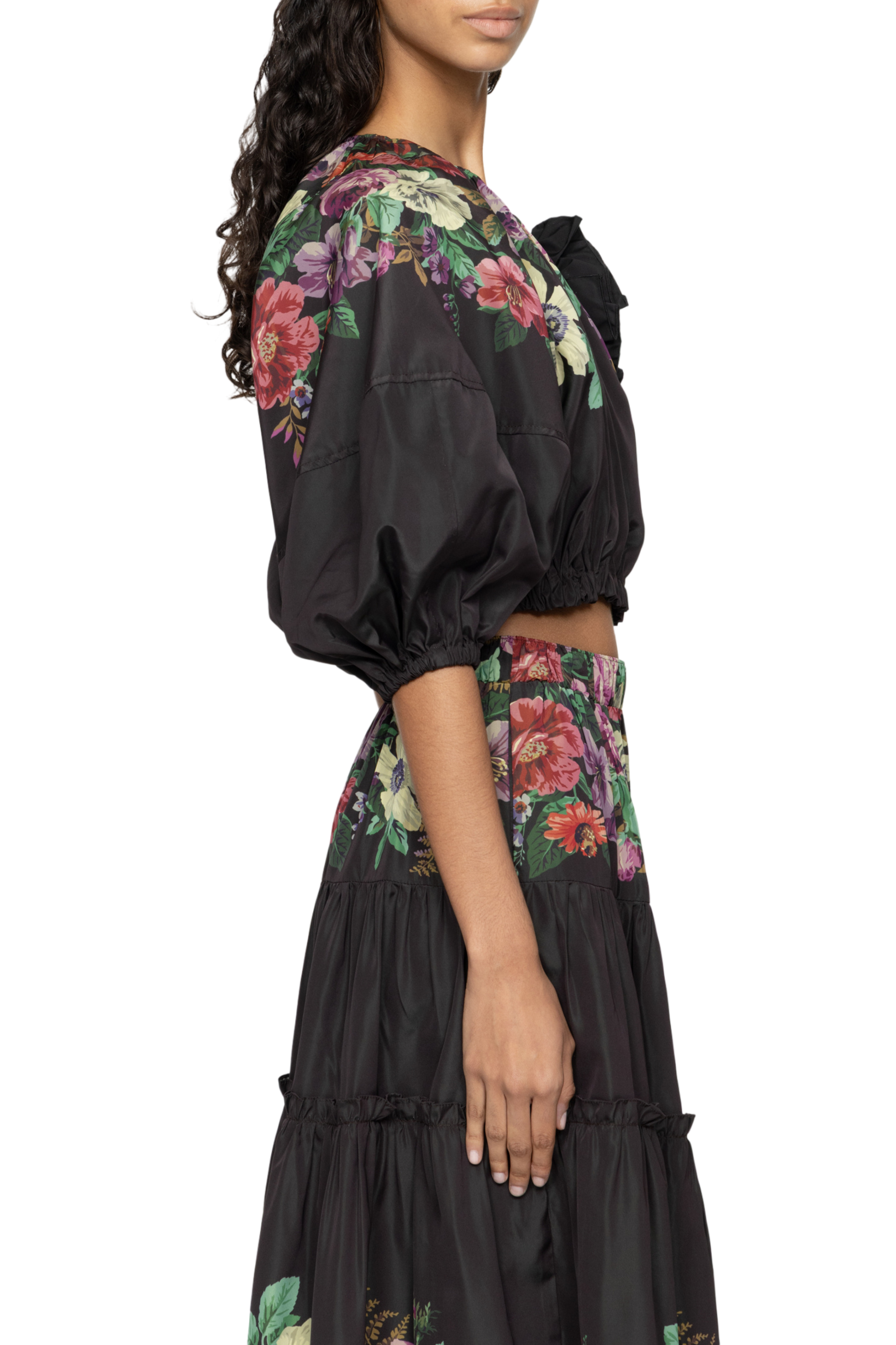 Viktoria Print Bubble Cropped Top