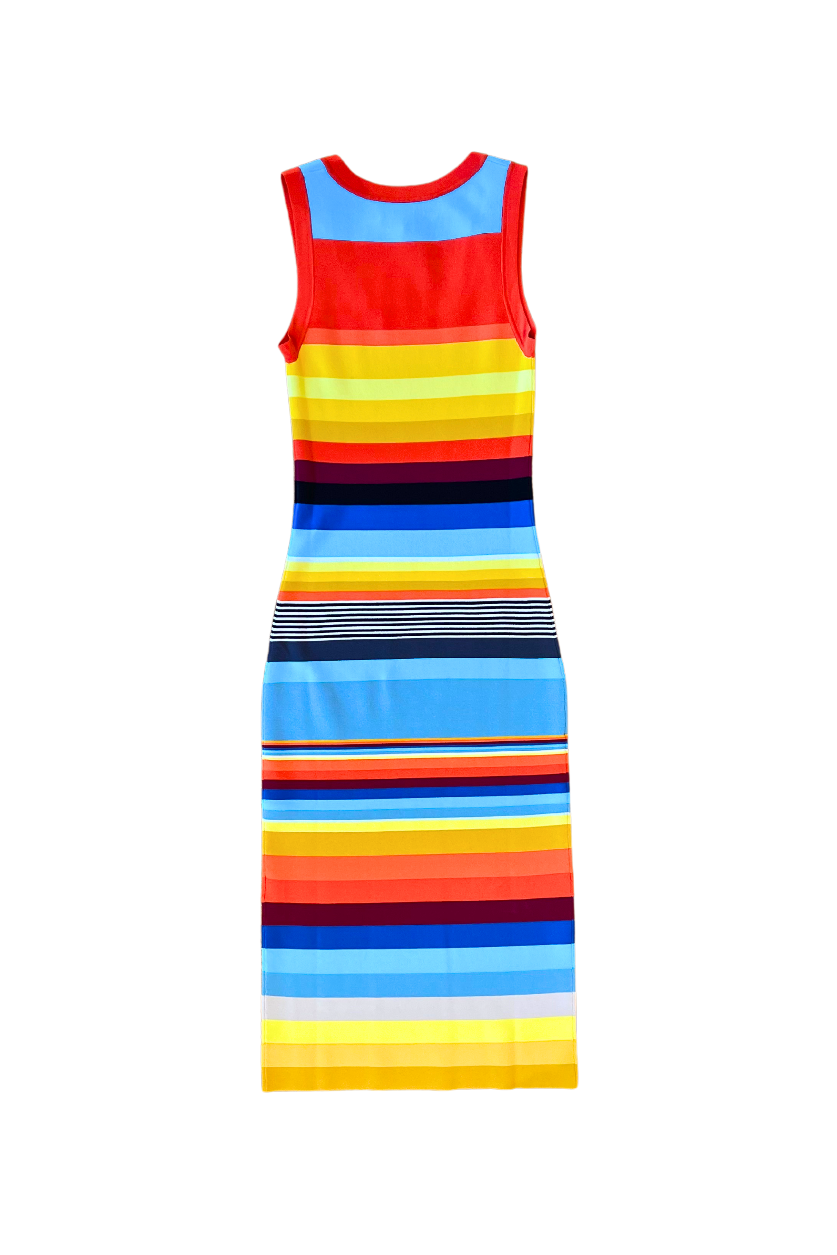 CHRISTOPHER JOHN ROGERS Rainbow Stripe Knit Bodycon Dress