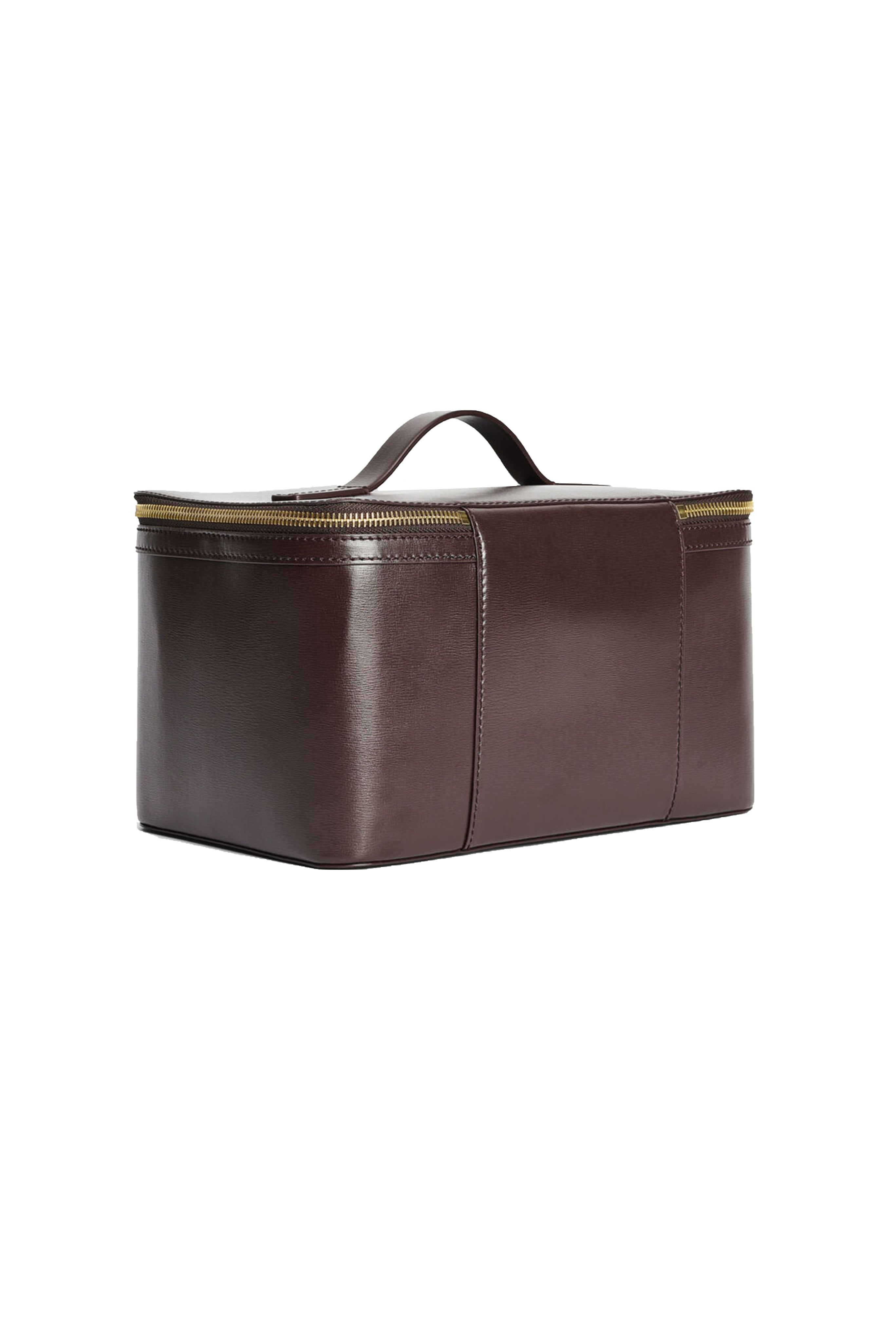 BY MALENE BIRGER Aya Brown Leather Beauty Travel Case