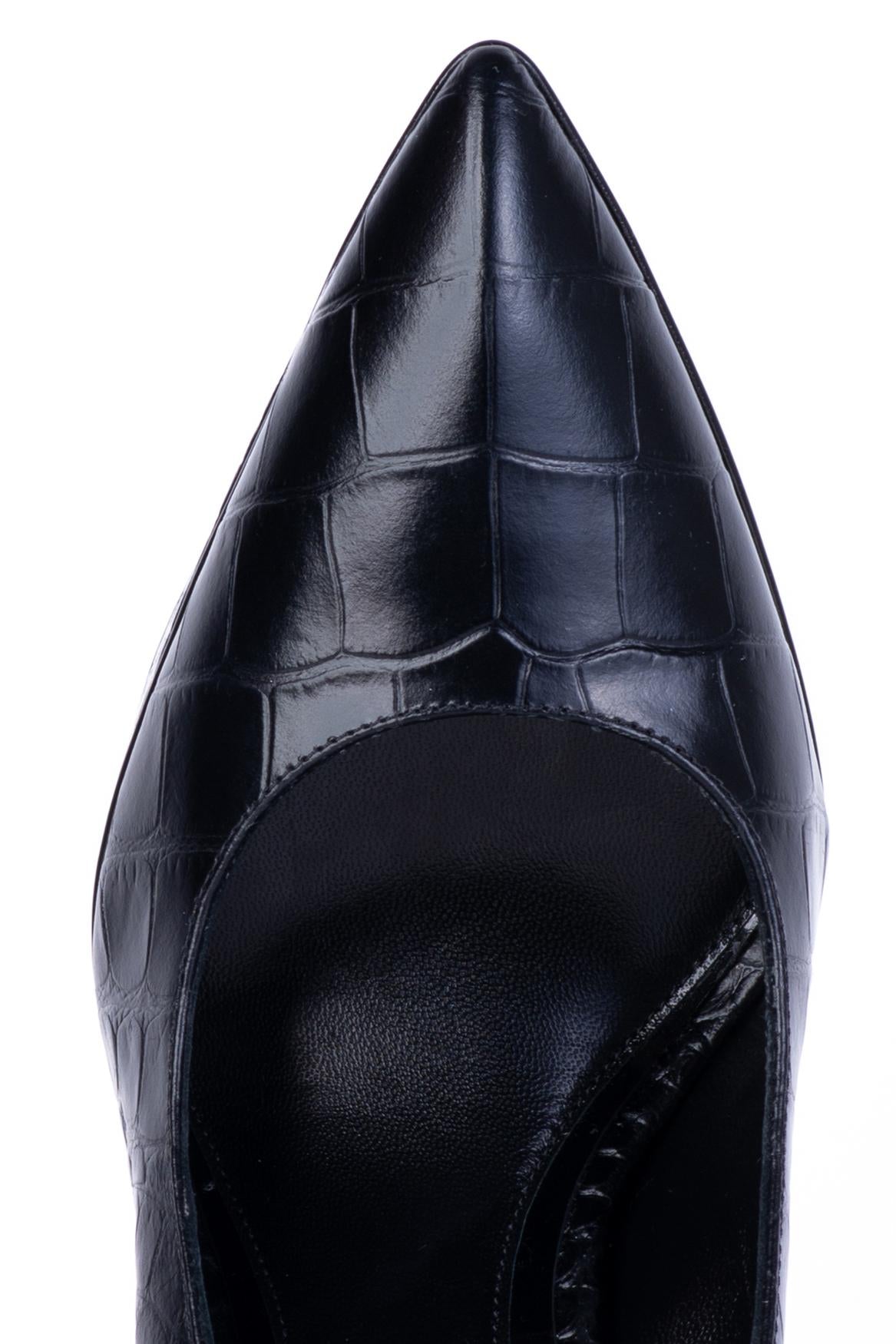 Embossed Croc Wedge Heel