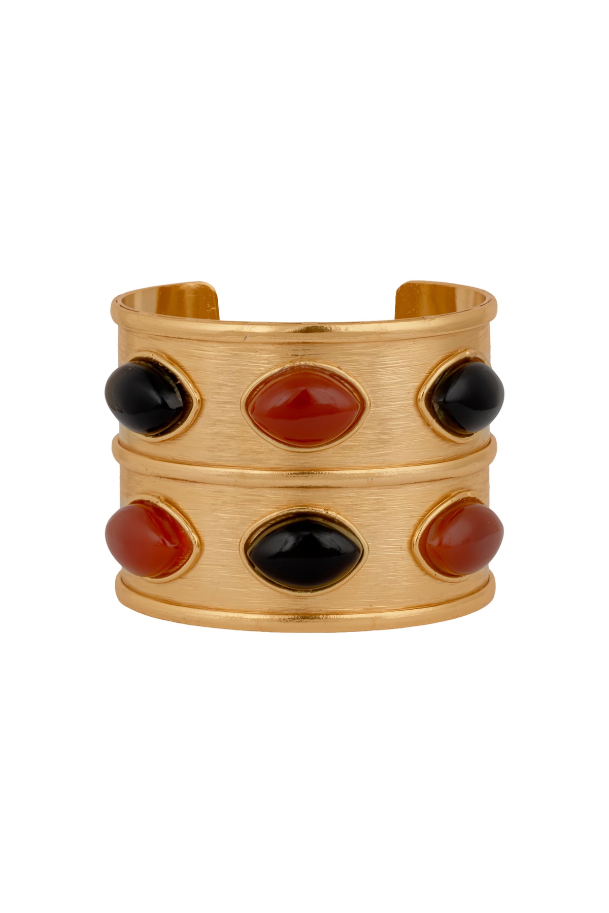 Marquise Cuff - Cornaline/Black Onyx