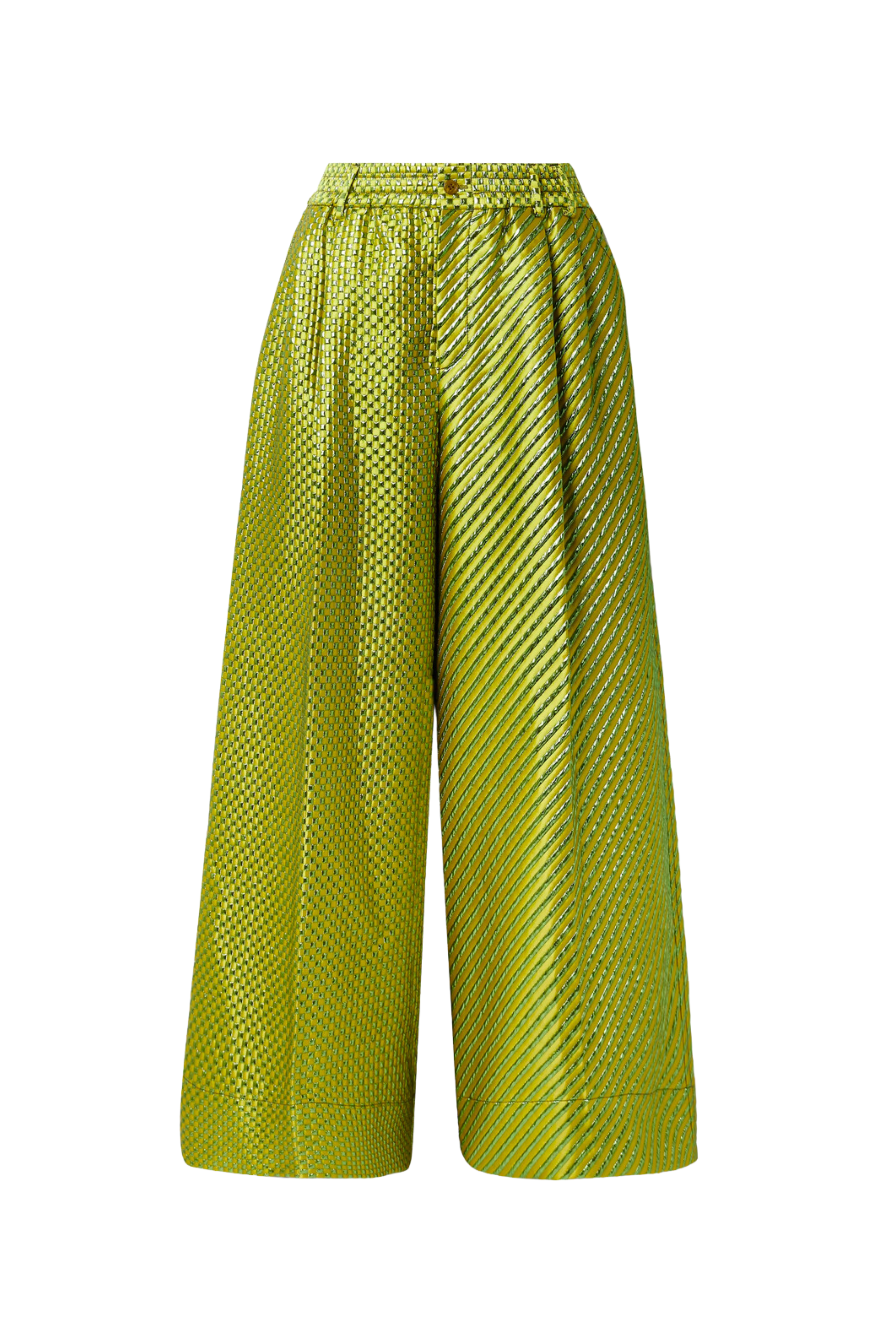 CHRISTOPHER JOHN ROGERS Metallic Jacquard Wide Leg Pants