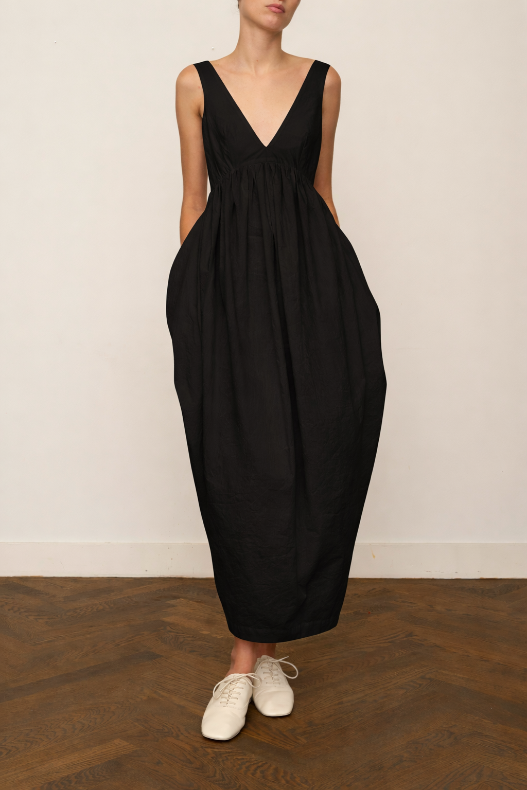 Sculptural Textured Cotton Dress