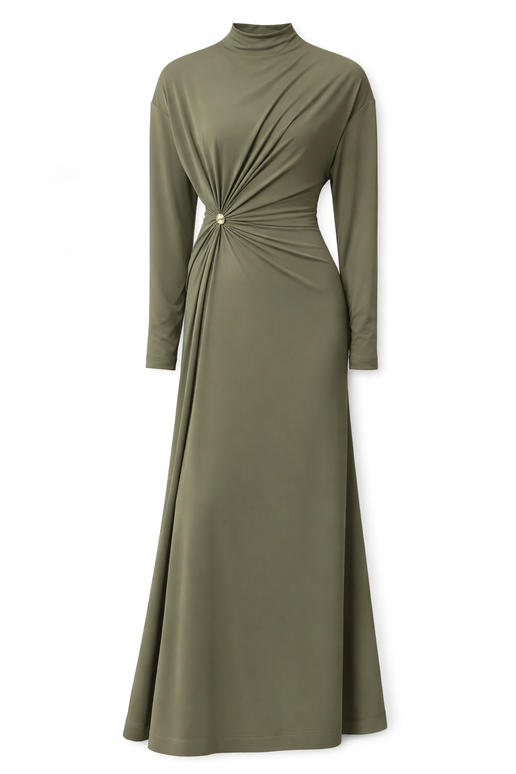 Crepe Viscose Jersey Dress in Camo