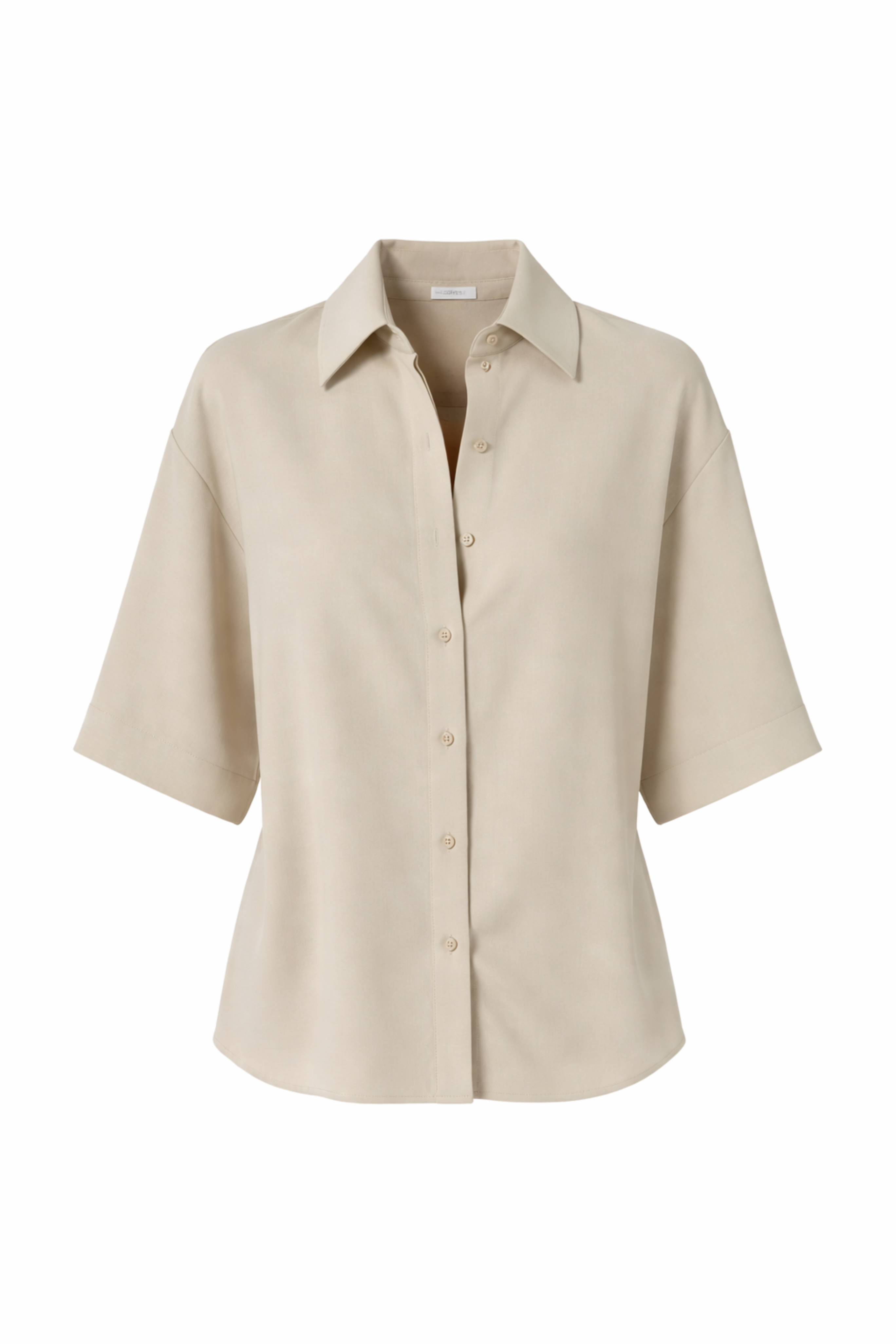 Short Sleeve Camp Shirt in Almond
