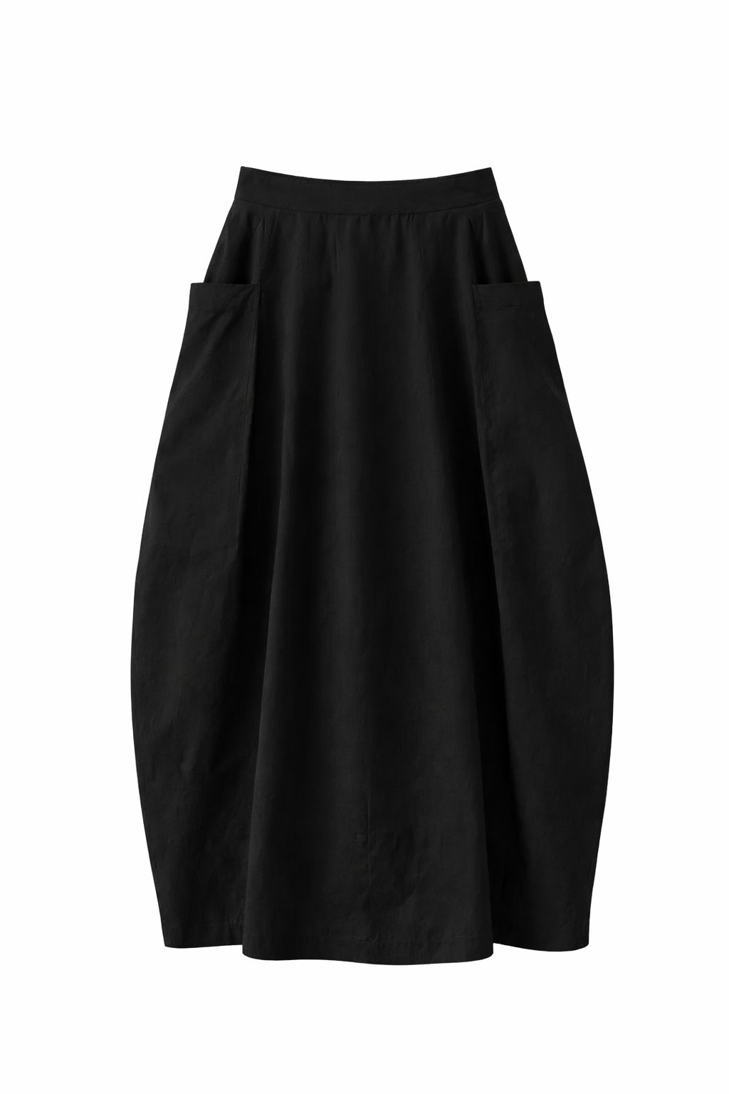 Nylon Lantern Skirt in Black