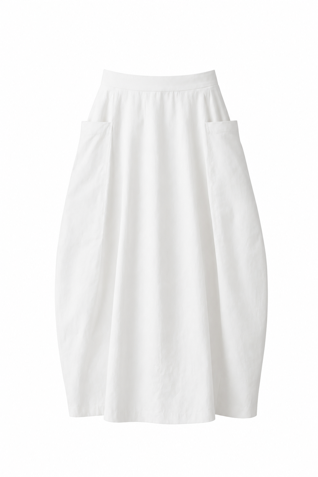 Nylon Lantern Skirt in White