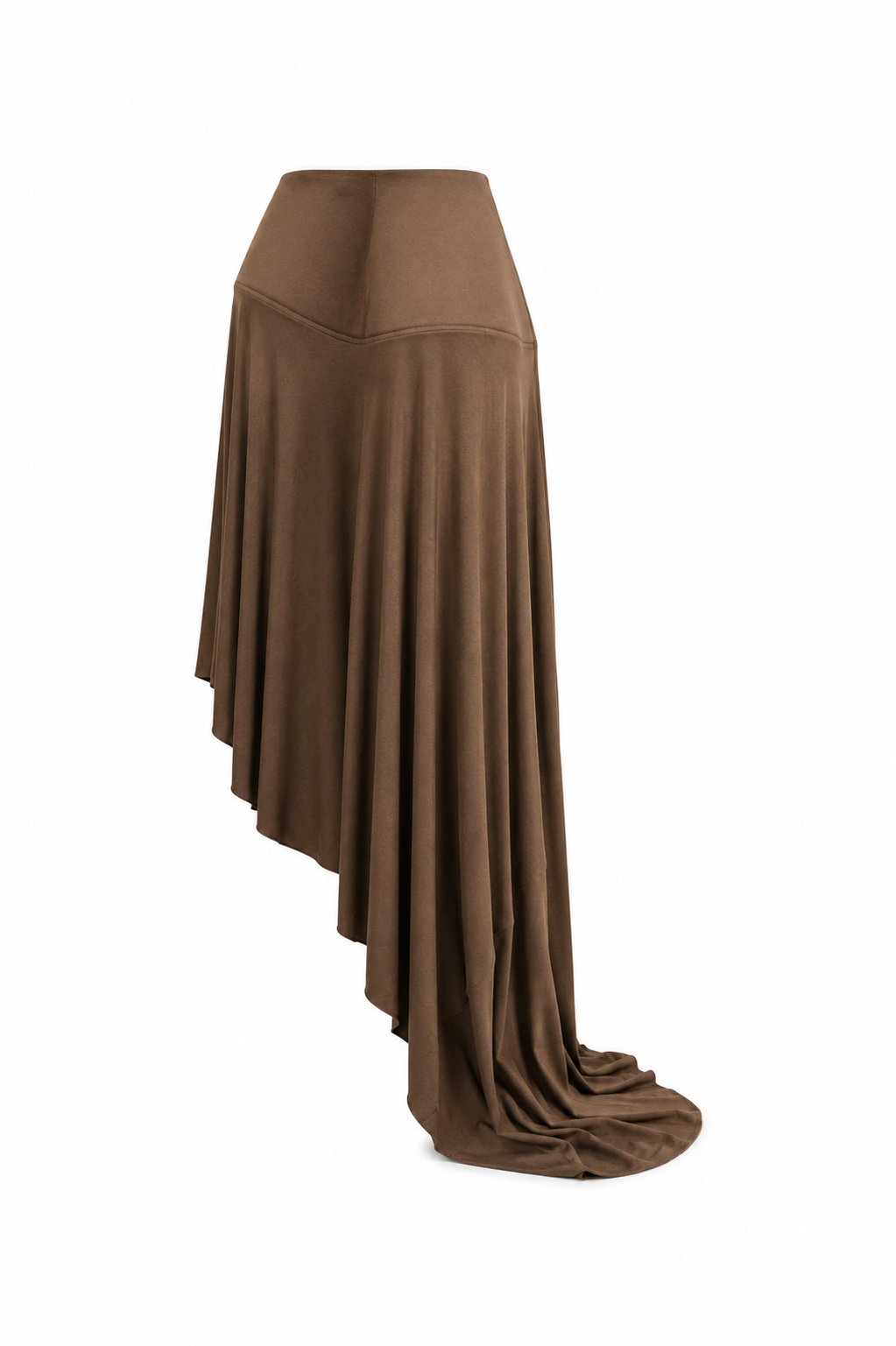 Draped Sculptural Skirt in Toffee