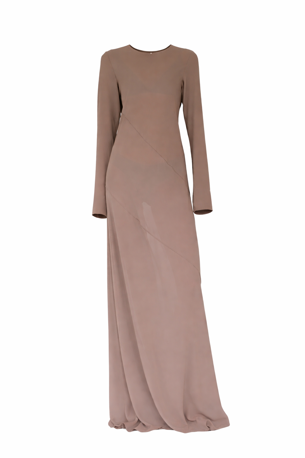long sleeve georgette maxi dress Georgette Sheer Gown