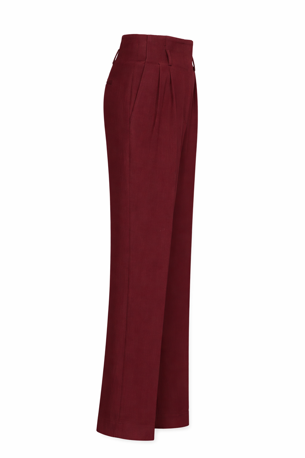 Fluid Slubbed High Waisted Pants