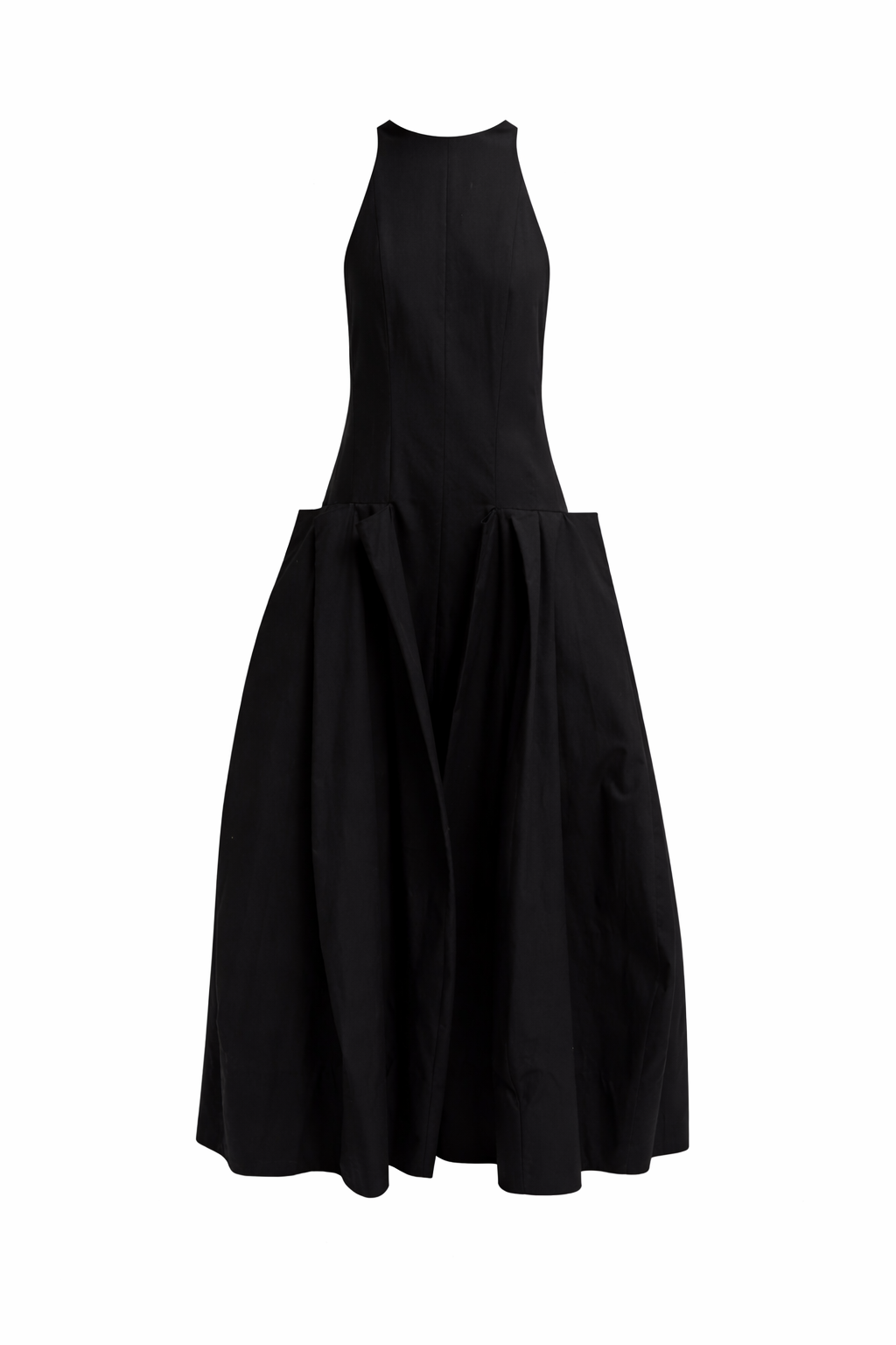 Compact Eco Poplin Pinched Pleat Dress