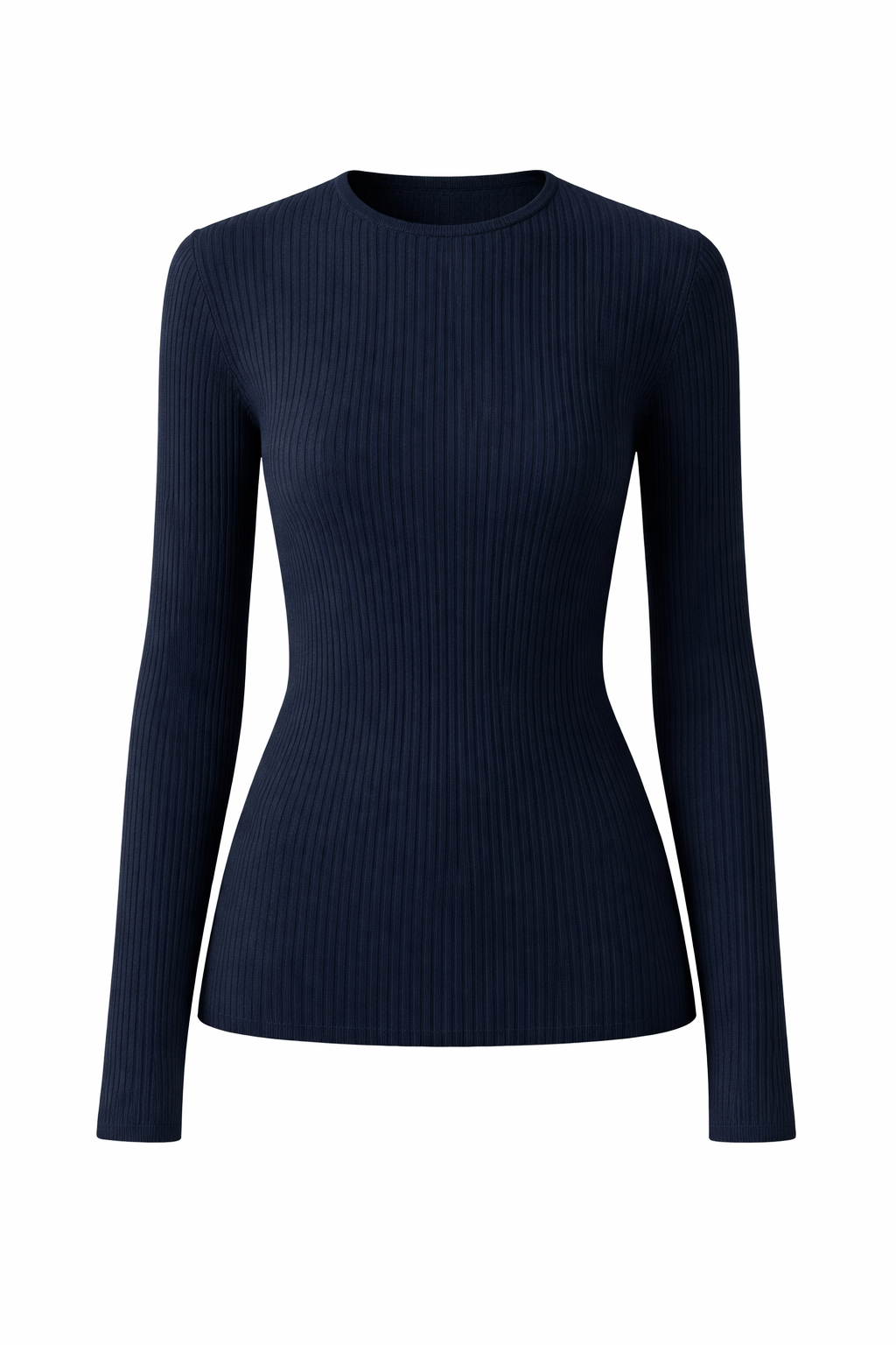 Ribbed Sweater Crewneck Pullover