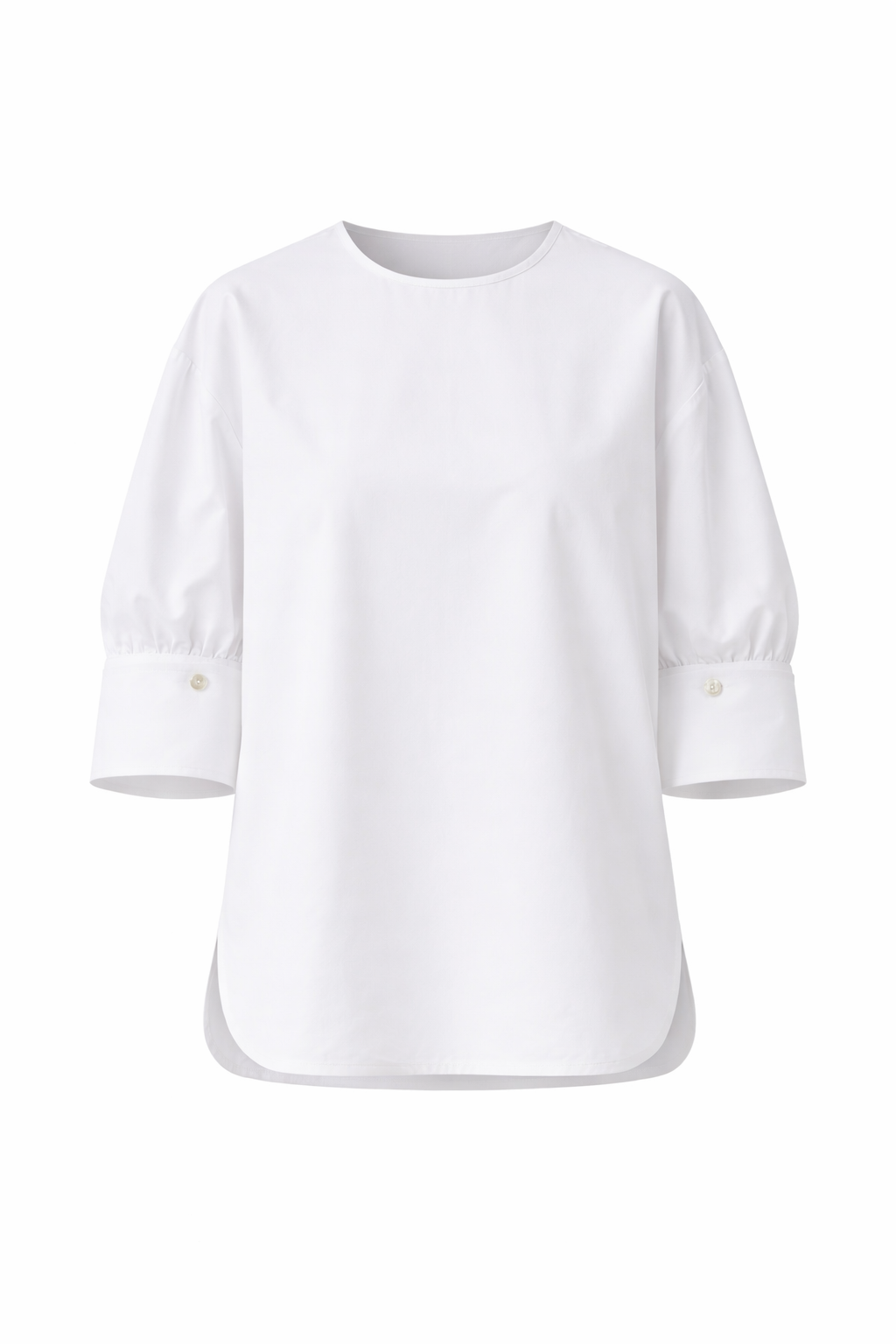 Compact Eco Poplin Reverse Sleeve Top