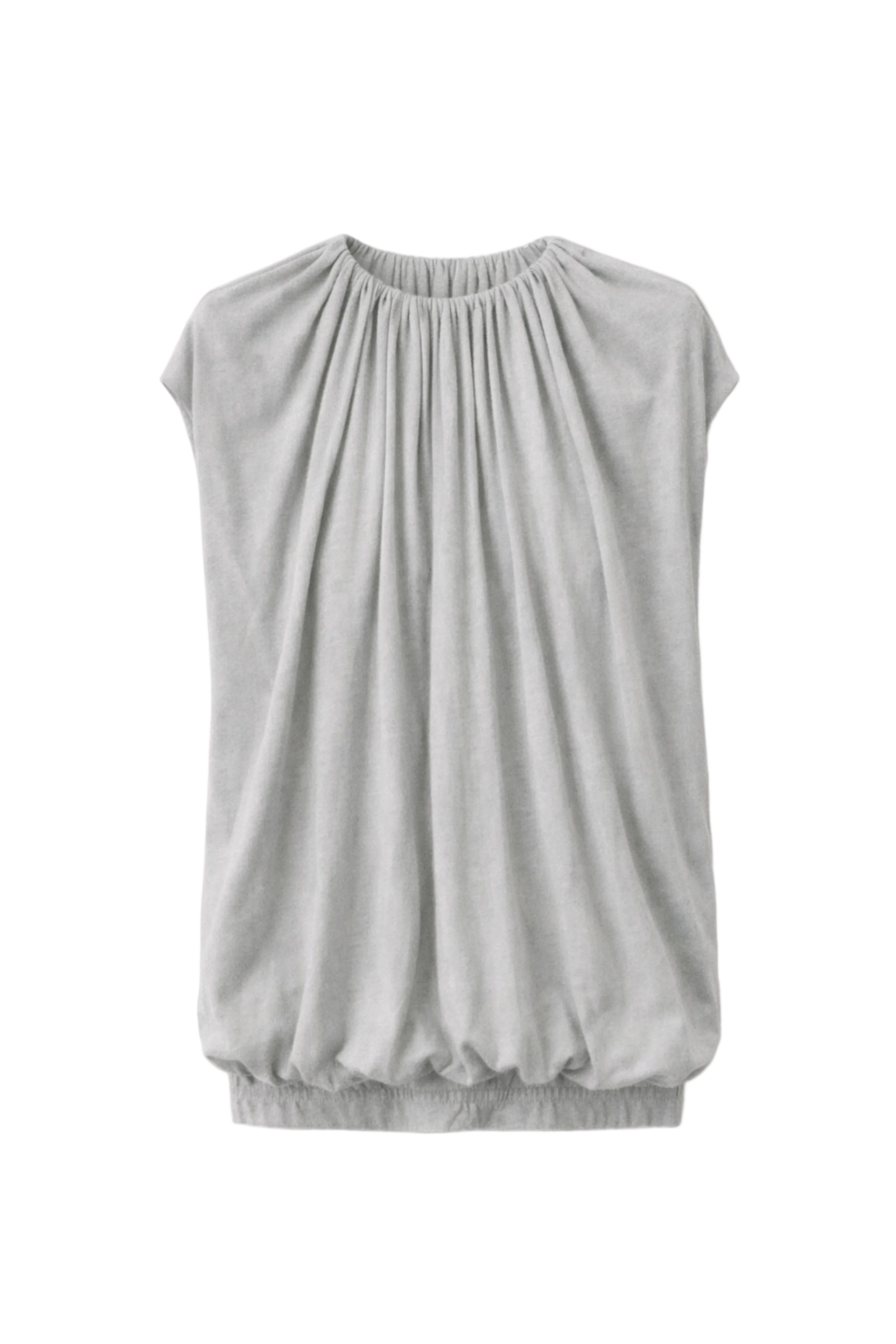 Tshirt Program Shirred Neck Circular Top