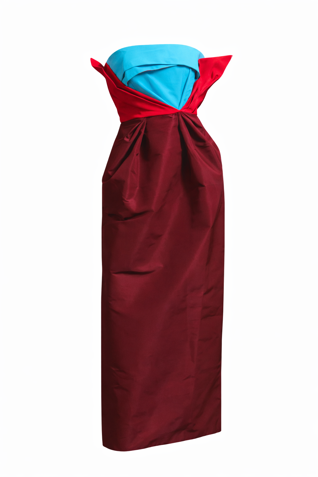 Silk Peel Strapless Tulip Dress