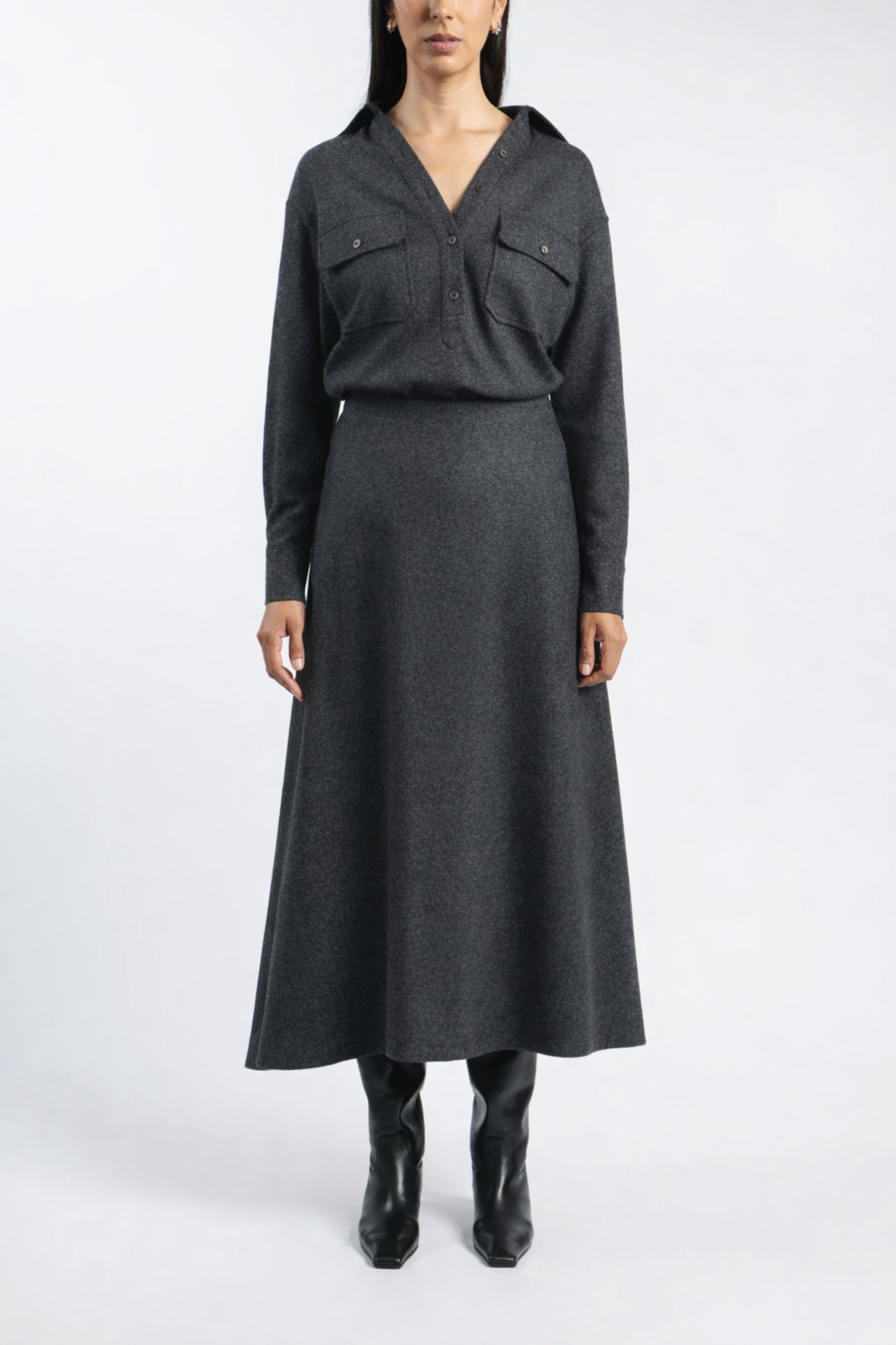 Draped Skirt in Gray