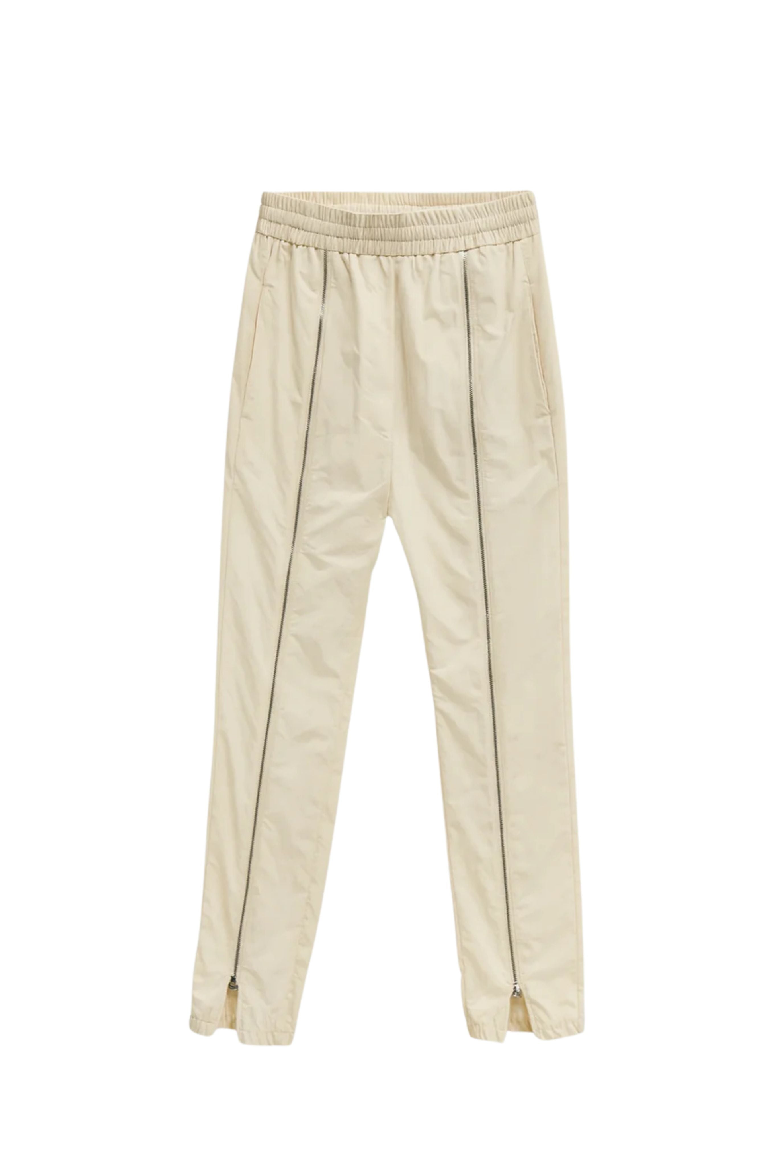 Nylon Zipper Jogger in Ivory