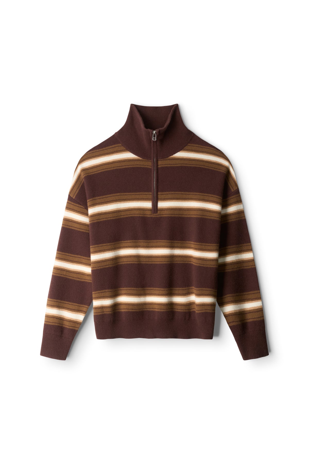 Hudson Cashmere Sweater - Tobacco Stripe