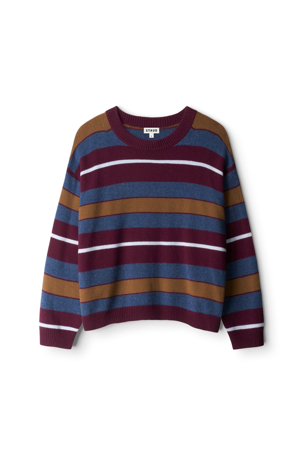 Serrano Cashmere Relaxed Crew - Monaco Stripe