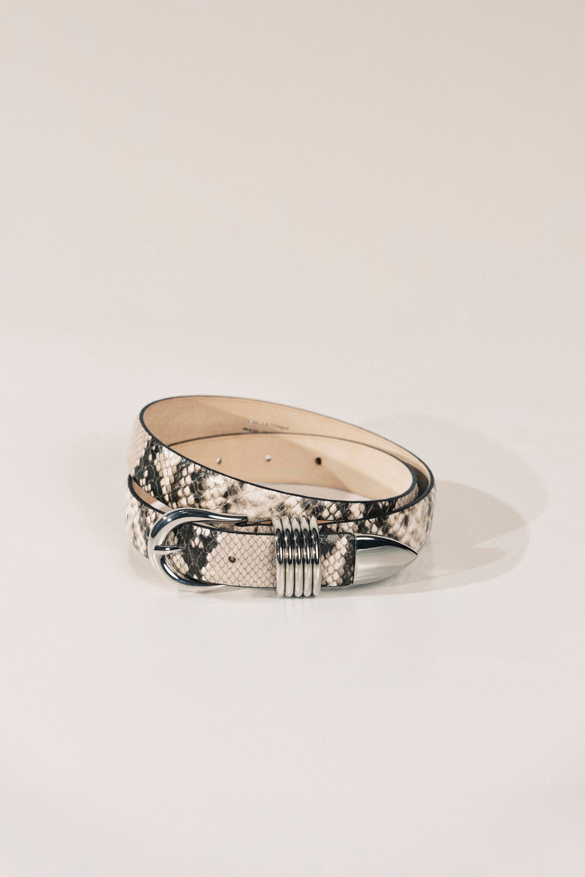 Ivory & Brown Snakeskin / Silver