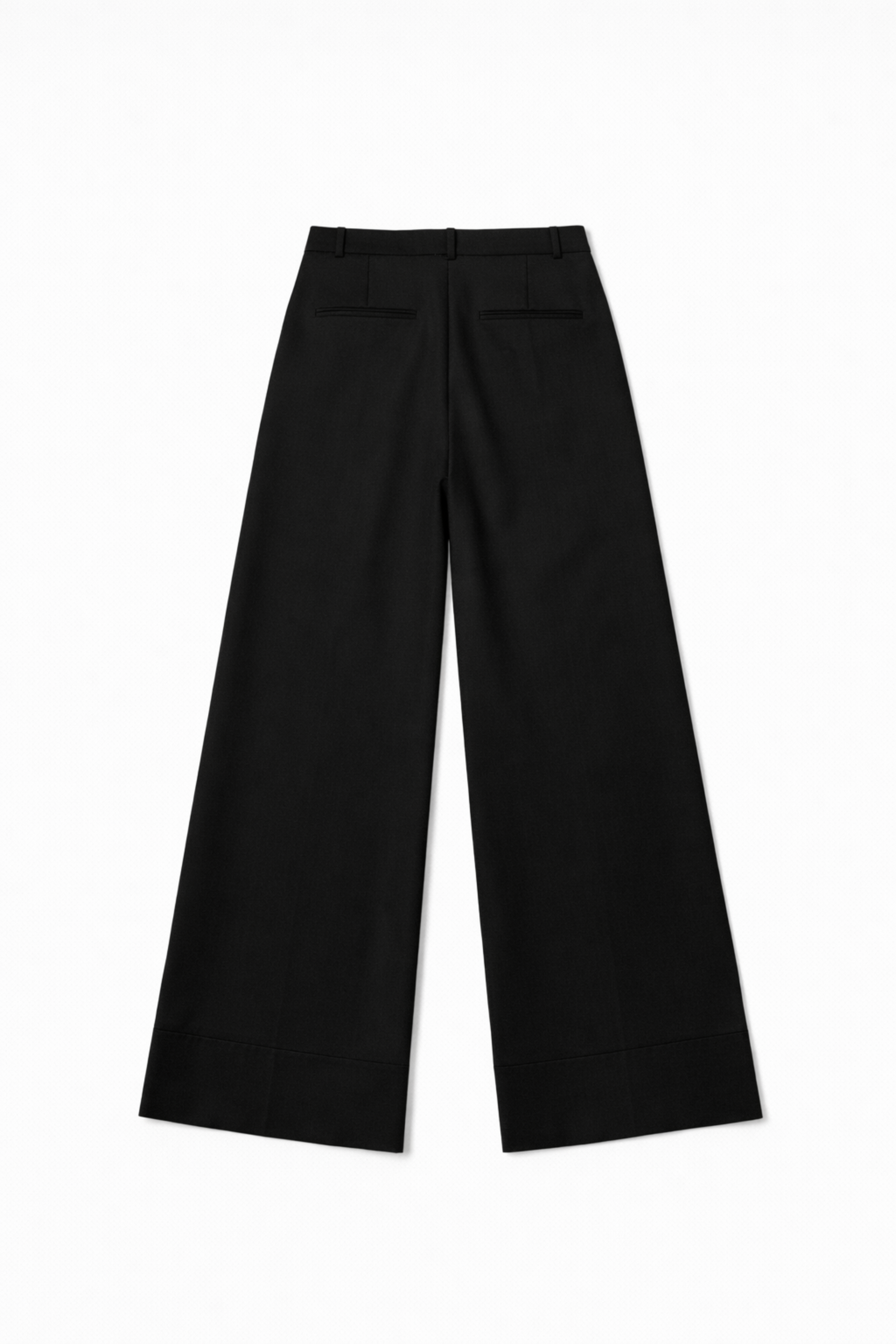 Summer Wool Flare Trouser - Black