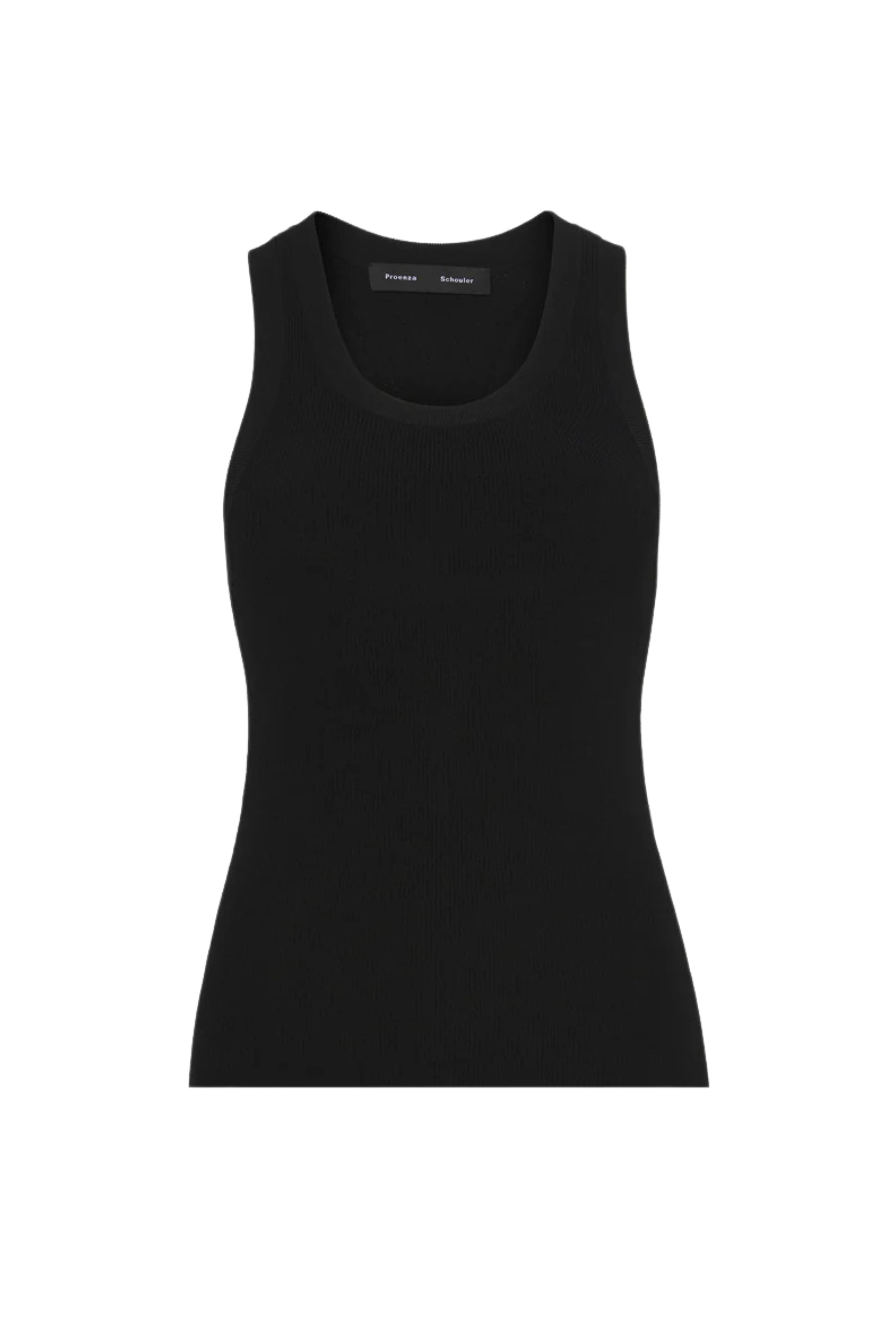 Roberts Tank in Matte Viscose Rib in Black
