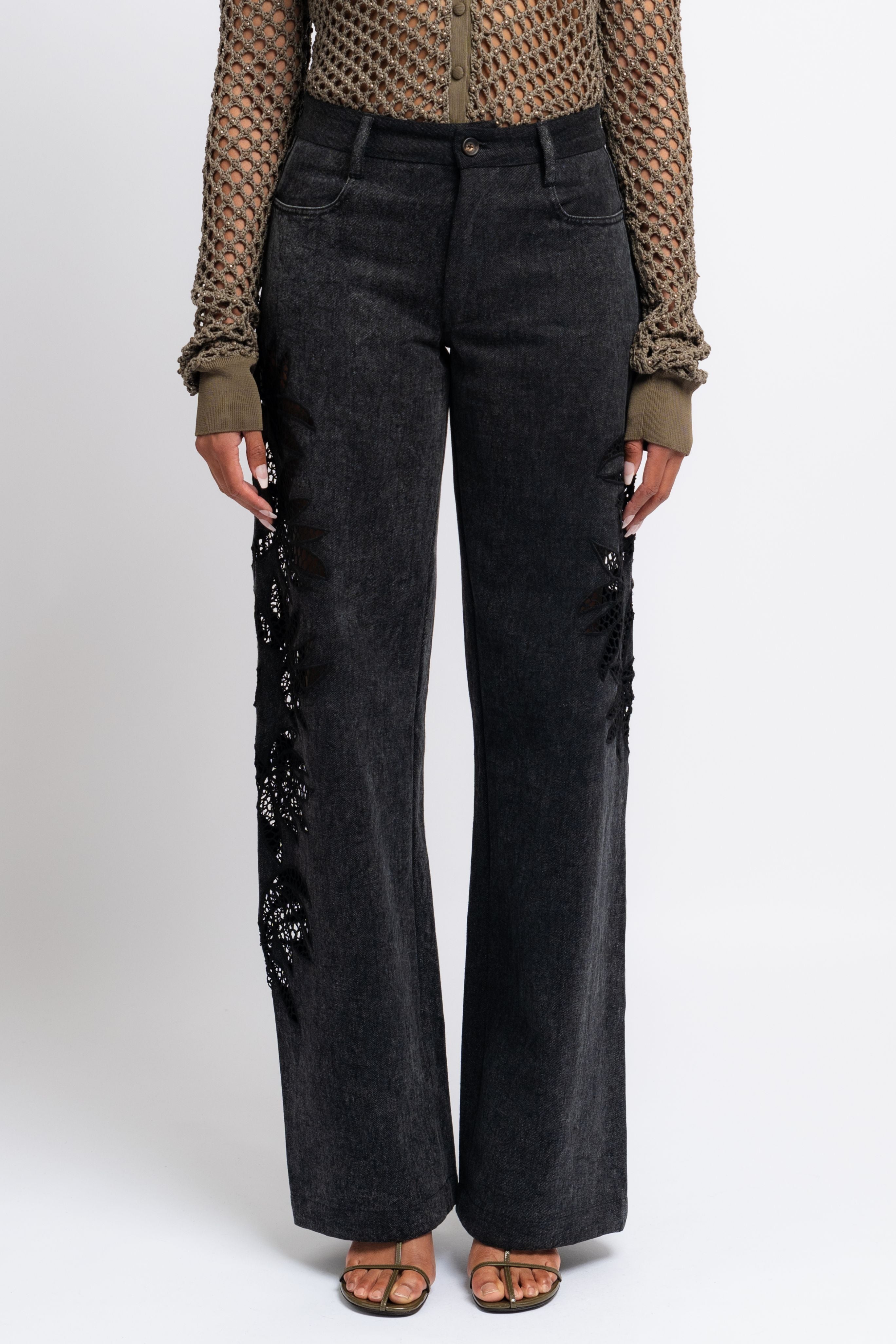 Stulla Crochet Black Jeans