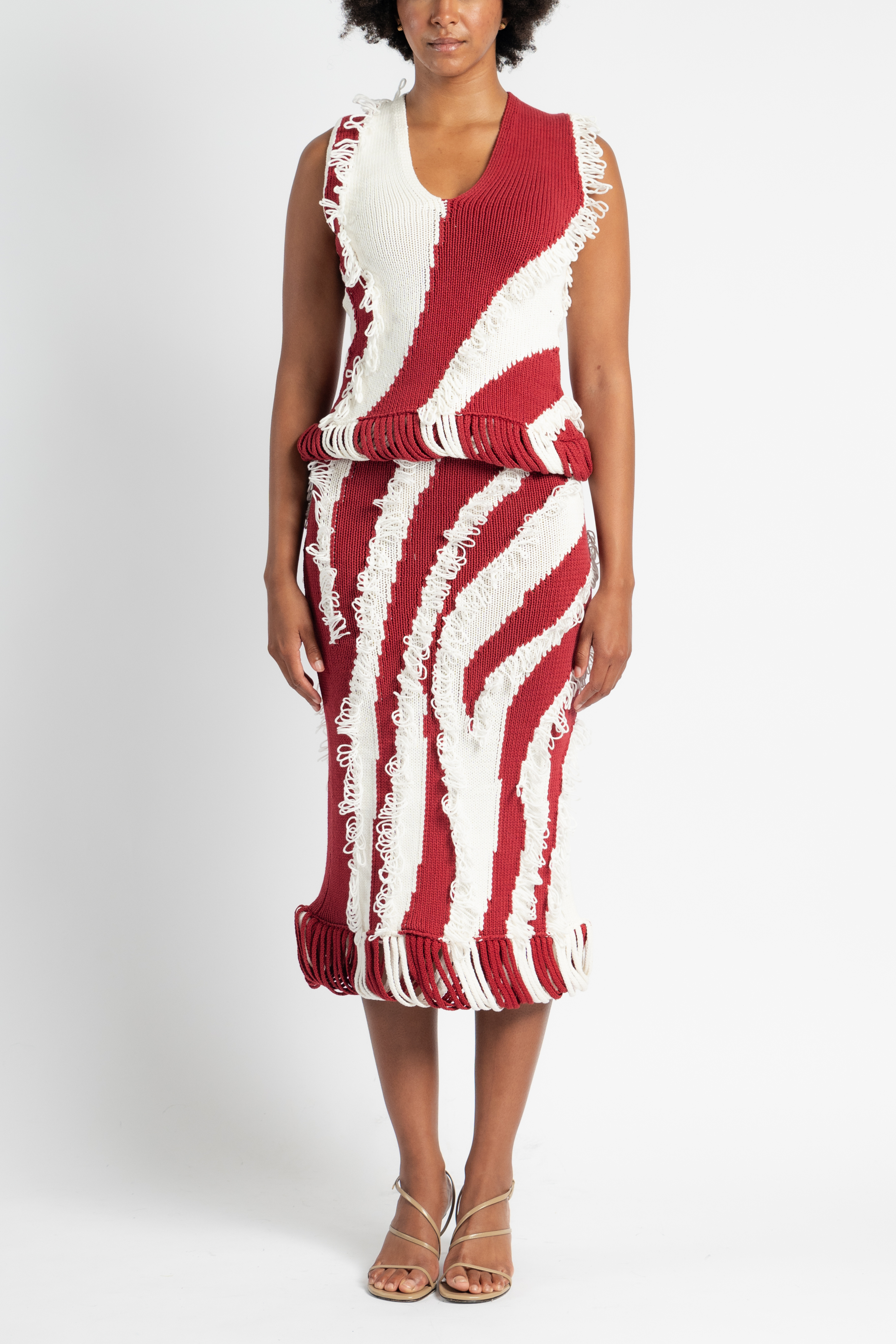 Roaring Fringe Skirt in Red