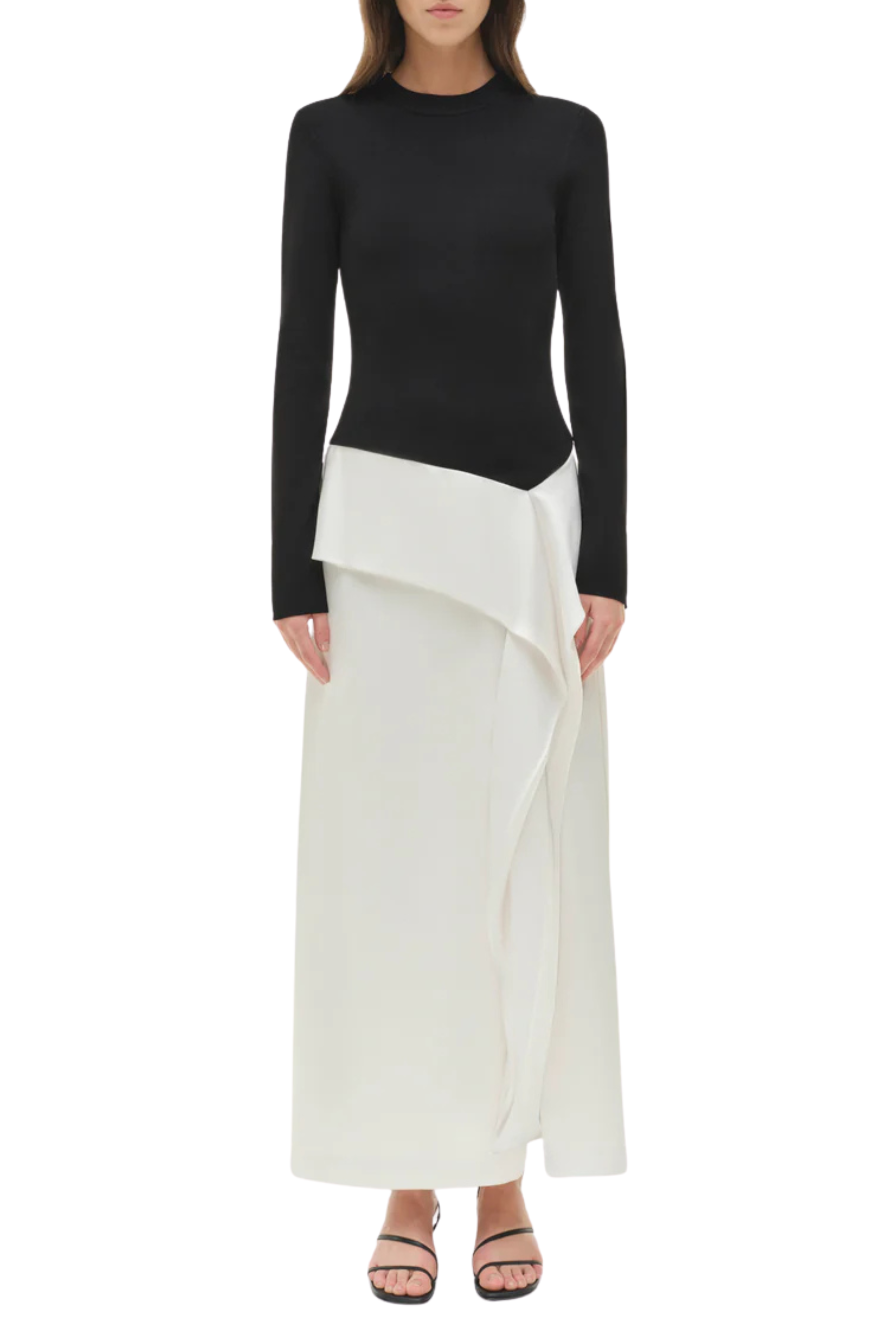 Ornella Knit Satin Midi Dress