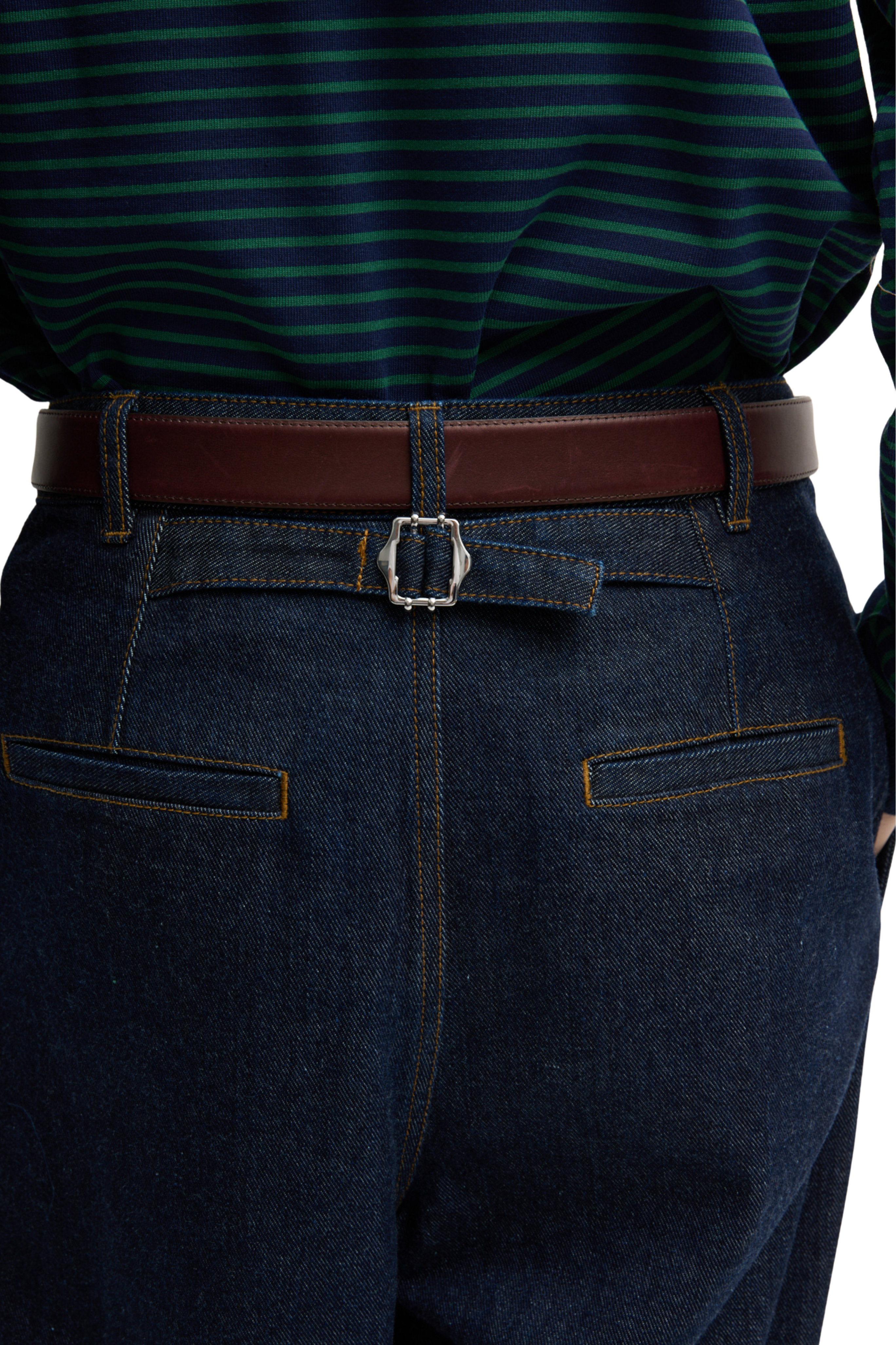 Indigo Denim Triple Pleat Jean