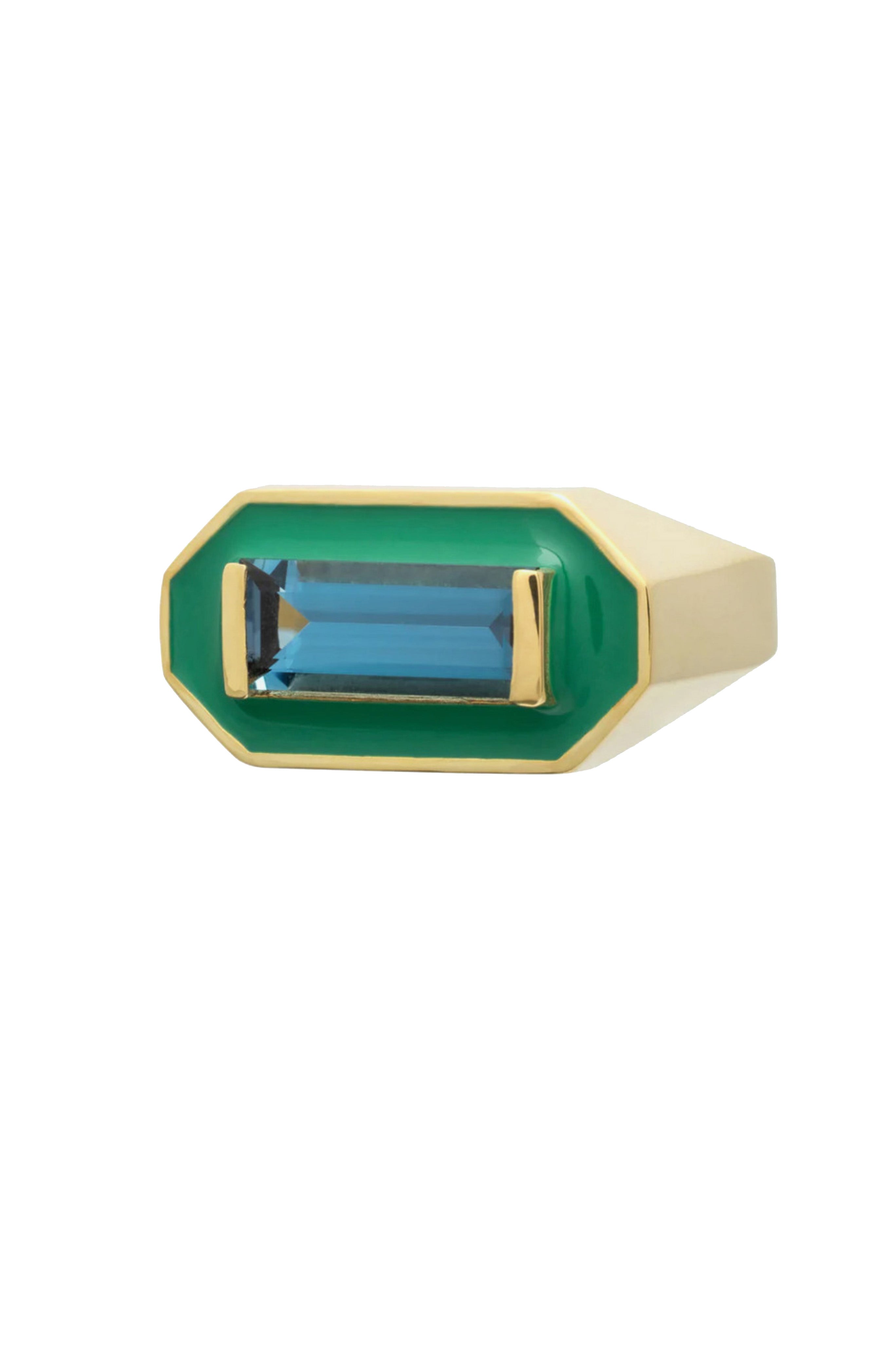 McMullen ALIITA DECO Maxi Blue Topaz Baguette Ring