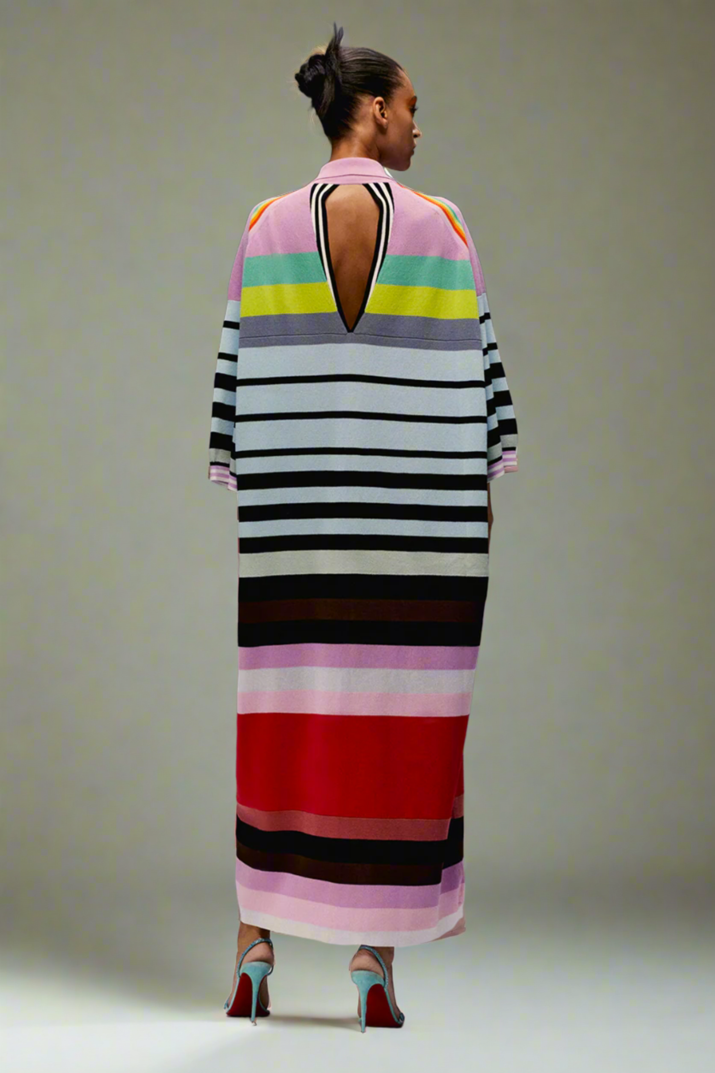 Christopher John Rogers Oversized Convertible Stripe Polo Dress