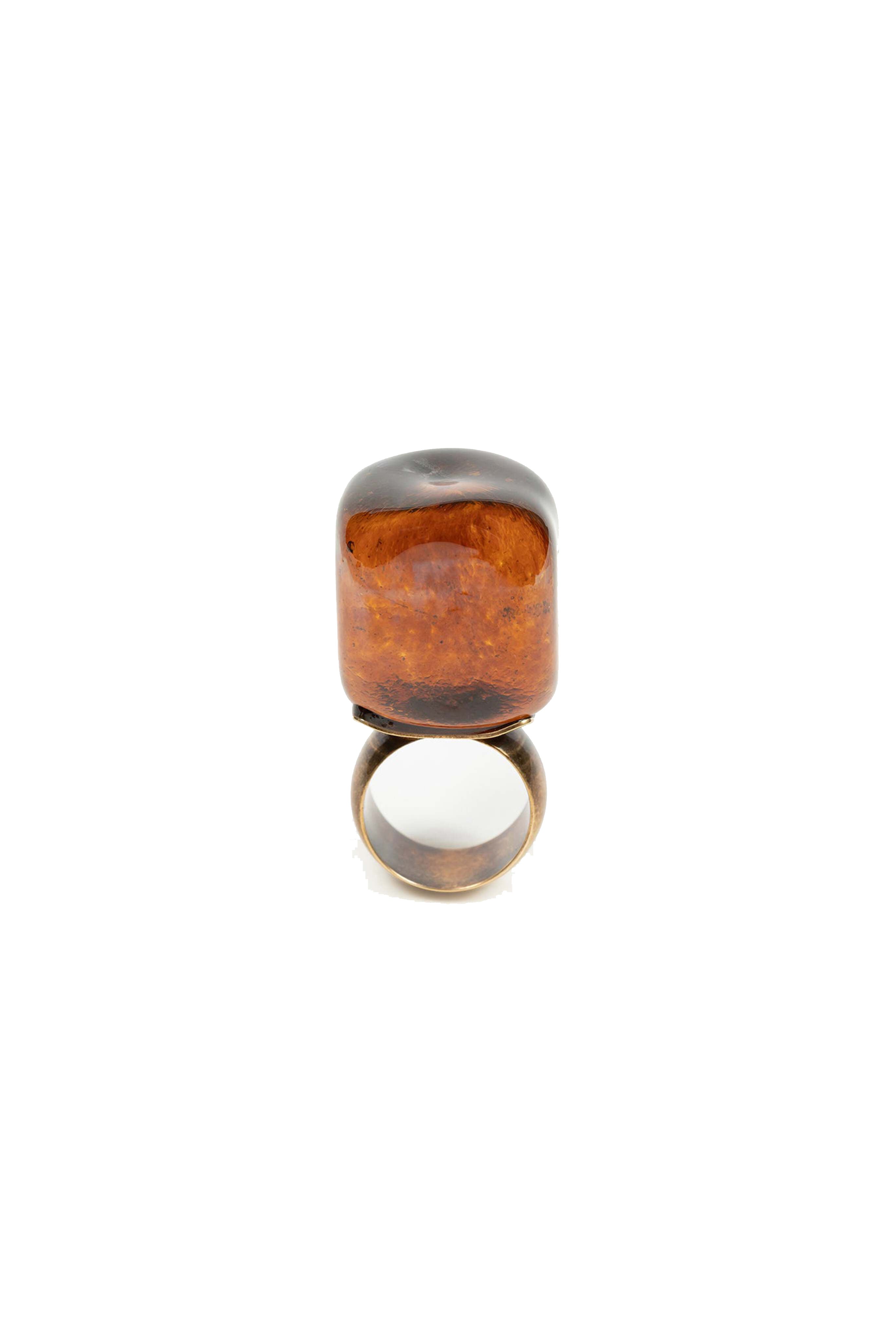 Amber Glass Statement Ring