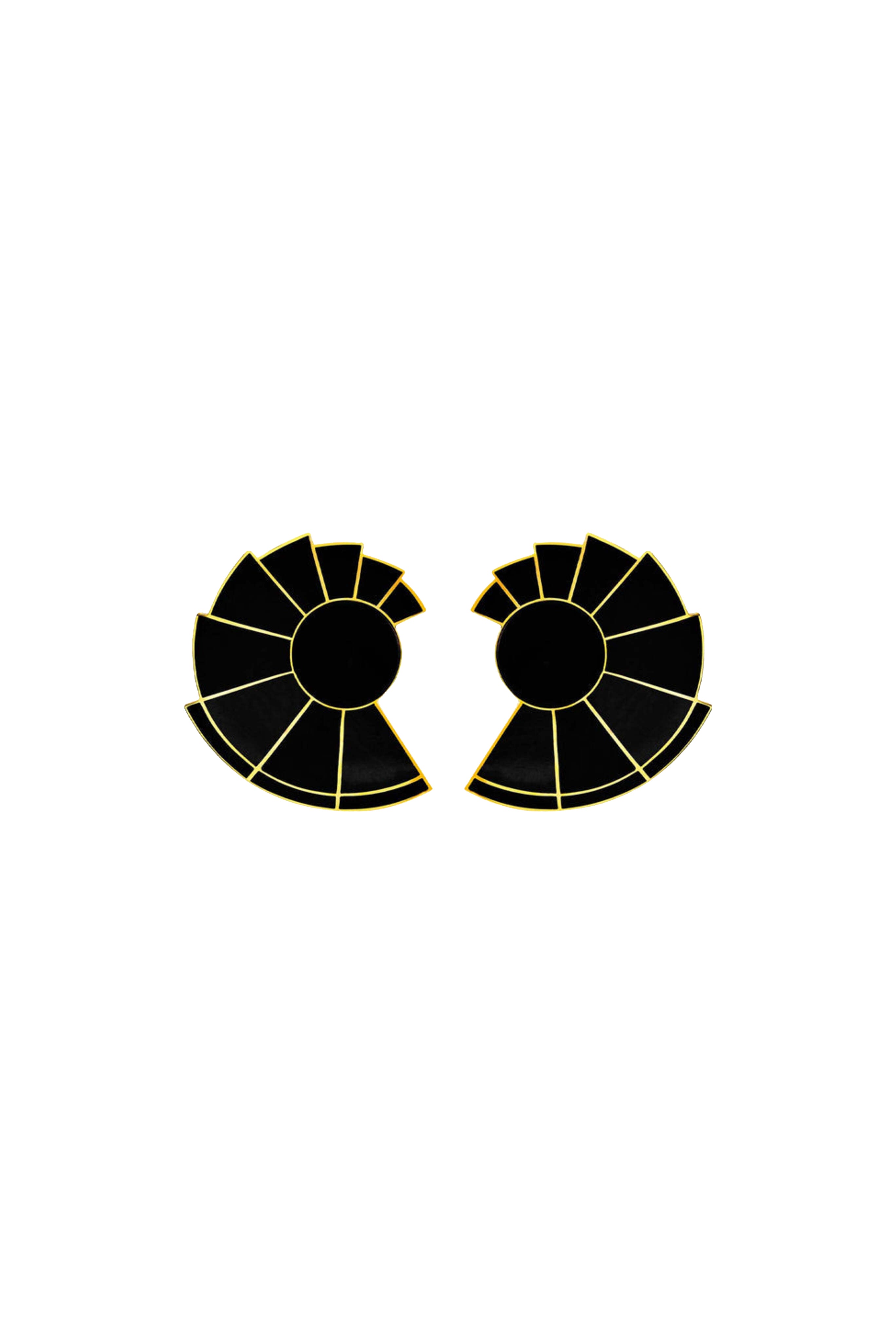 SORDO Nautilus Fan Onyx Earrings