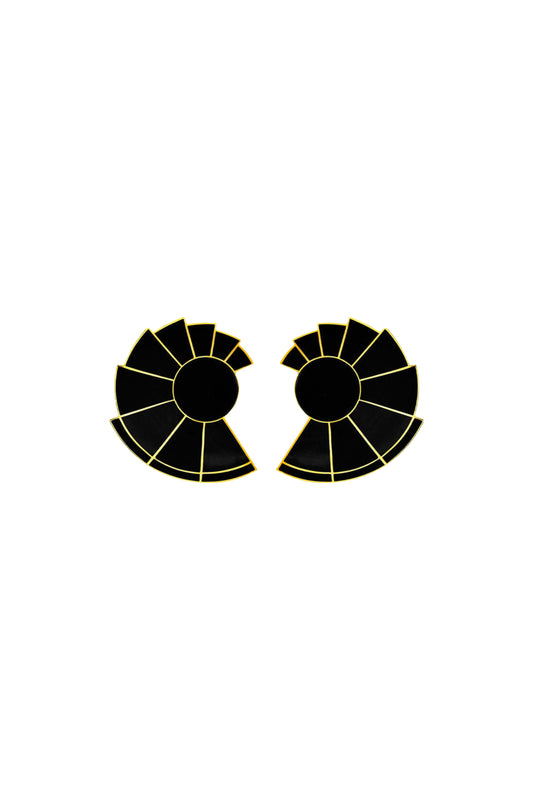 SORDO Nautilus Fan Onyx Earrings