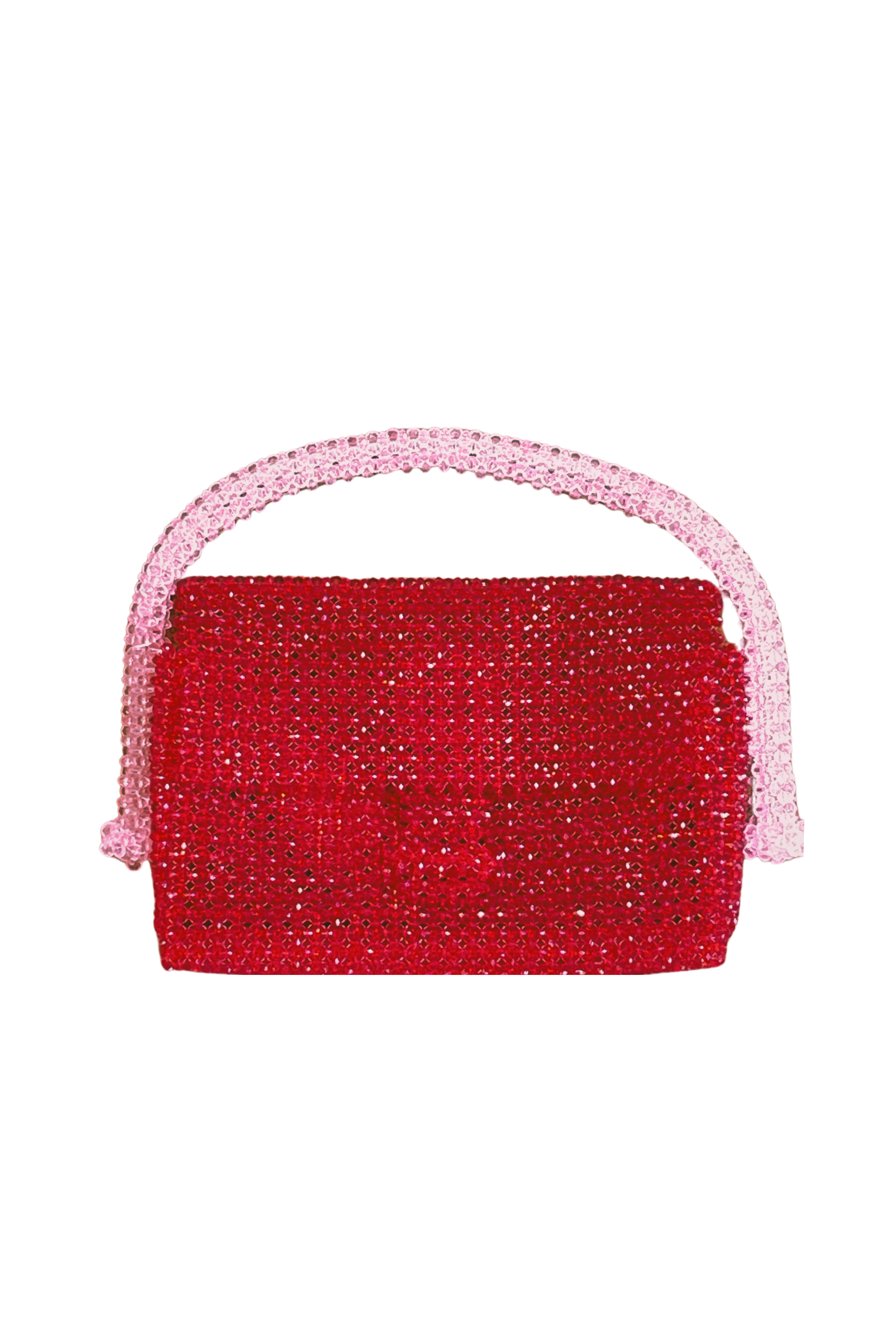 Beaded Classic Handbag in Red