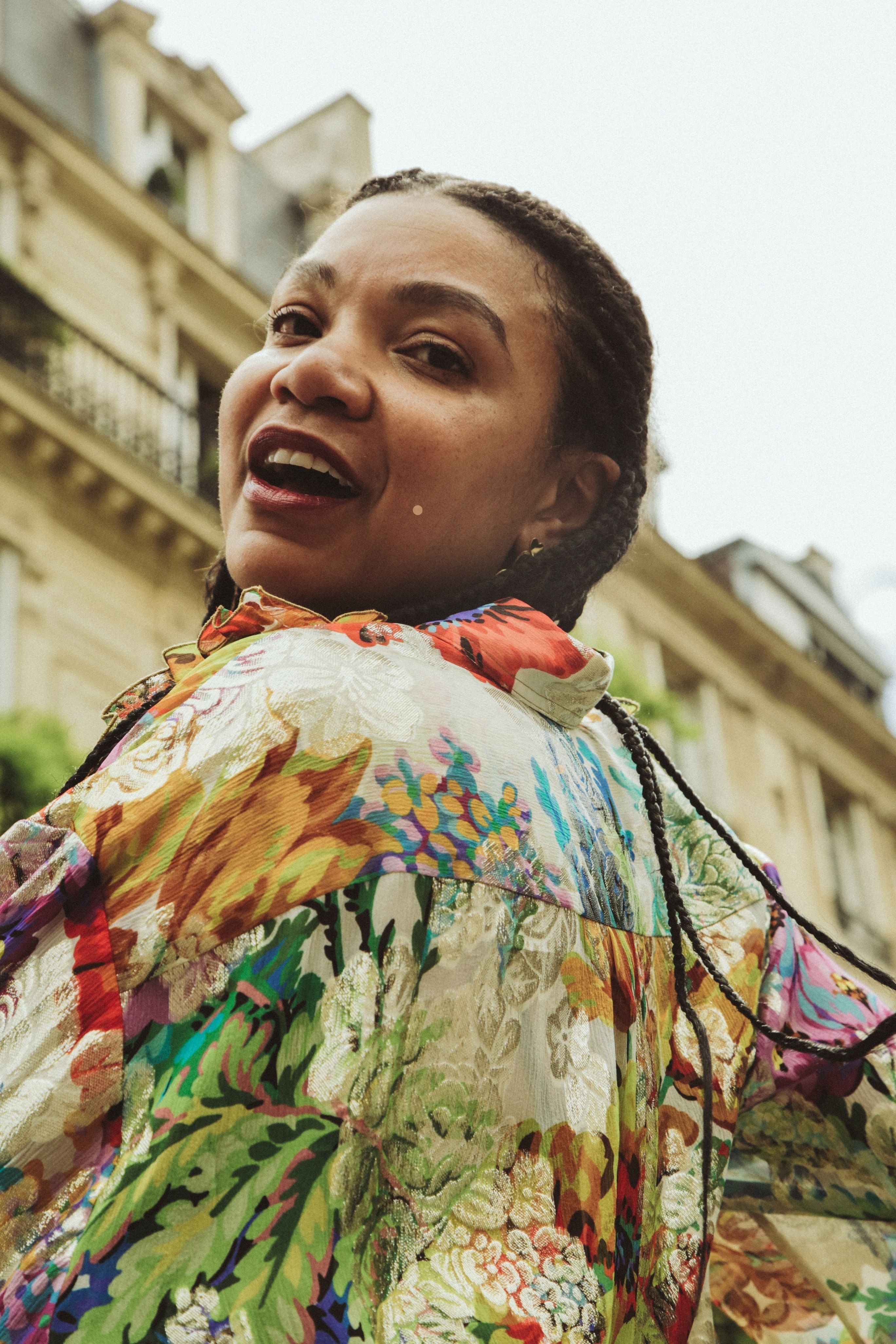 CHRISTOPHER JOHN ROGERS Country Floral Fil Coupé Oversized Ruffle Shirt