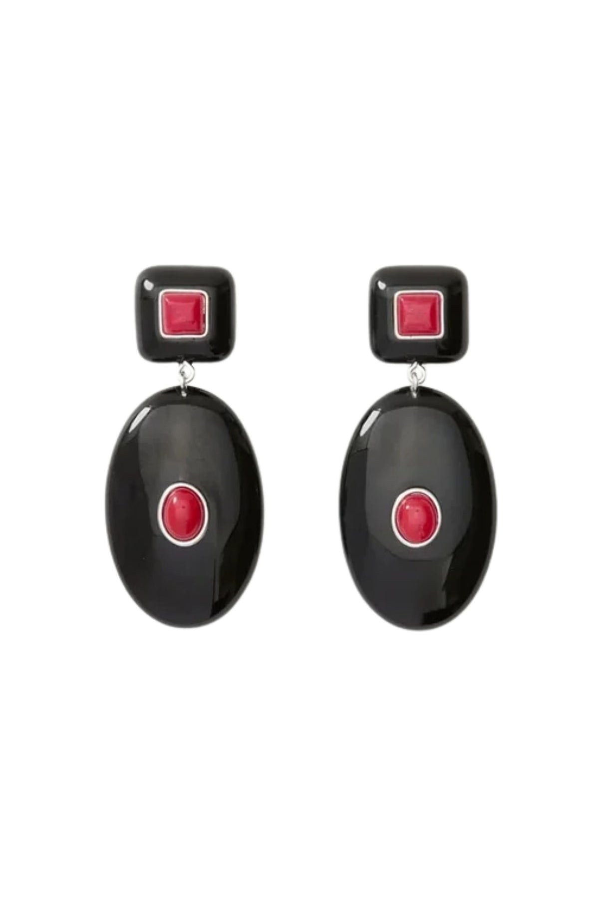 Pantheon Earrings - Black/Red