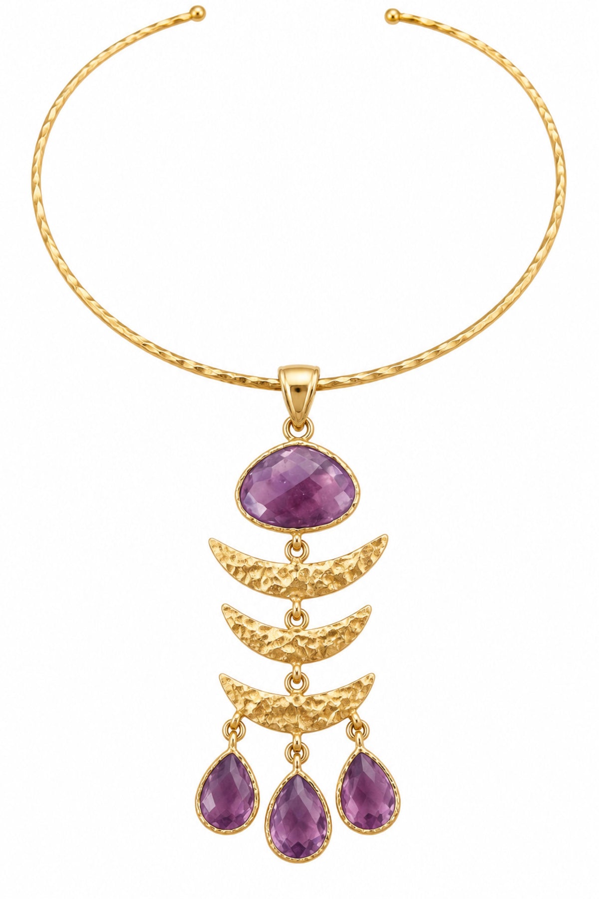 Happy Fish Necklace - Amethyst