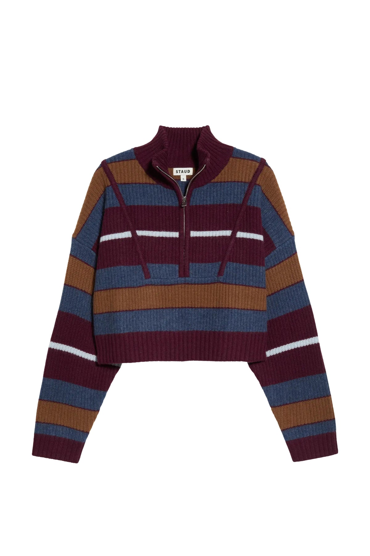 Cropped Hampton Cashmere Swtr - Monaco Stripe