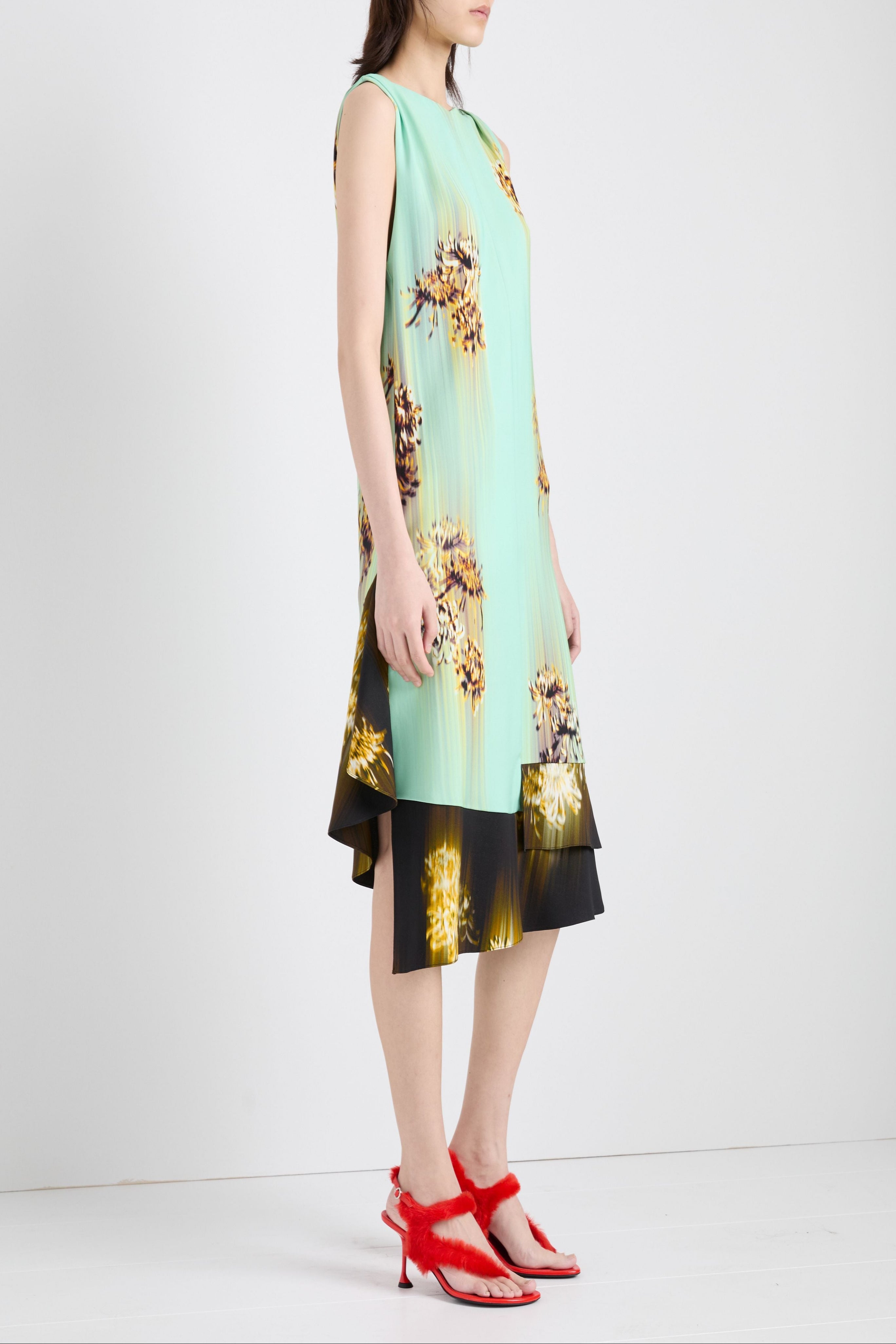 Rhetta Dress in Printed Viscose Cady