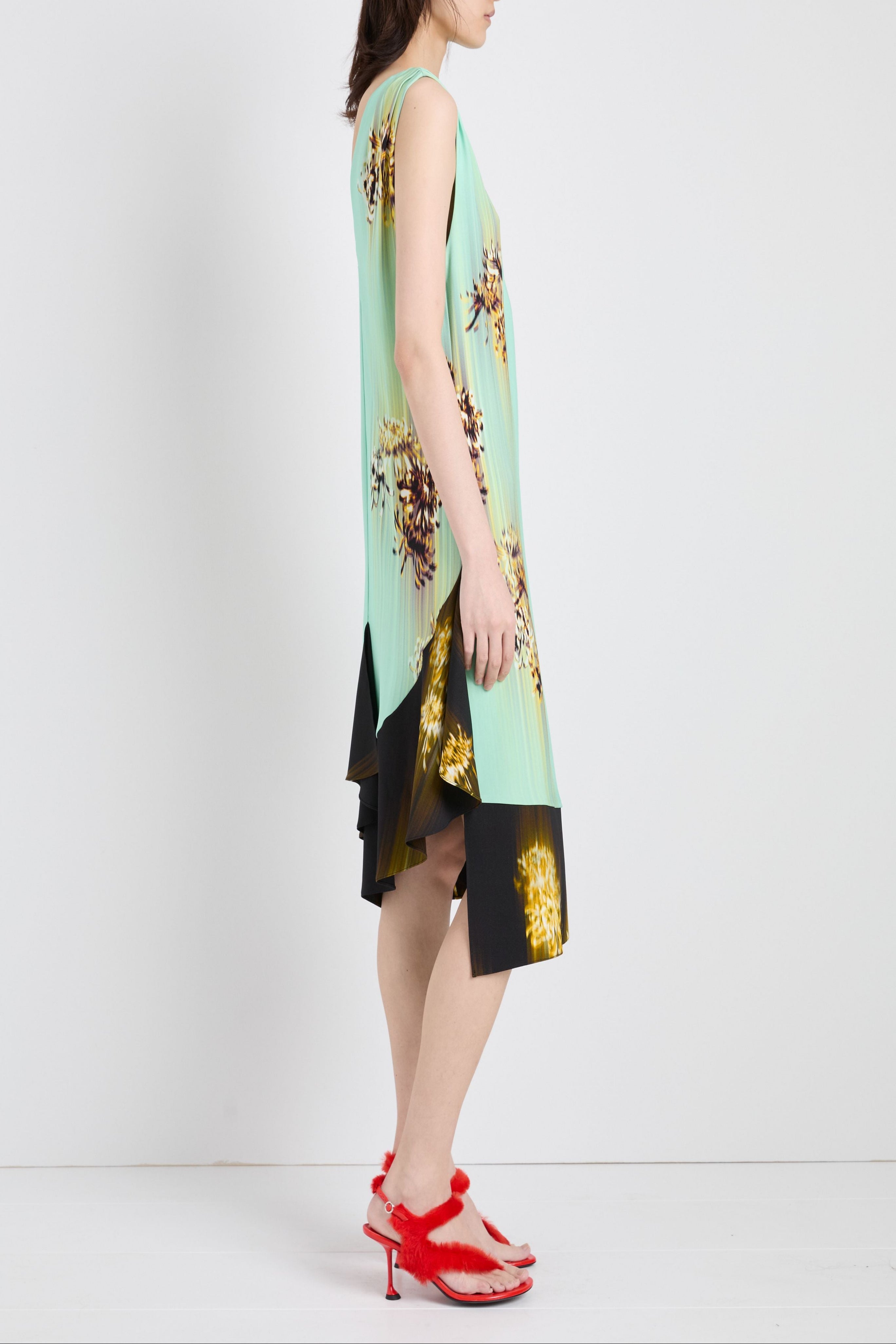 Rhetta Dress in Printed Viscose Cady